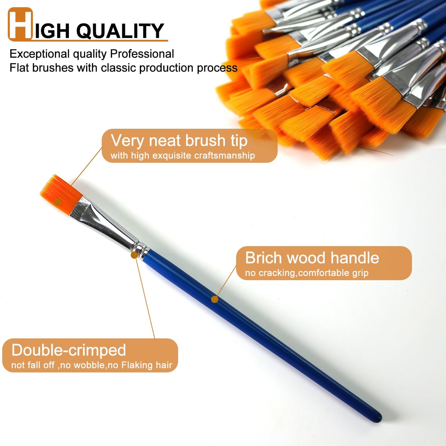 Bulk Paint Brushes for Kids Variety 36 Pcs, Back to School Toddlers PaintBrushes, Flat & Round Mop Paint Brushes for Toddlers & Classrooms，Short Wooden Handle