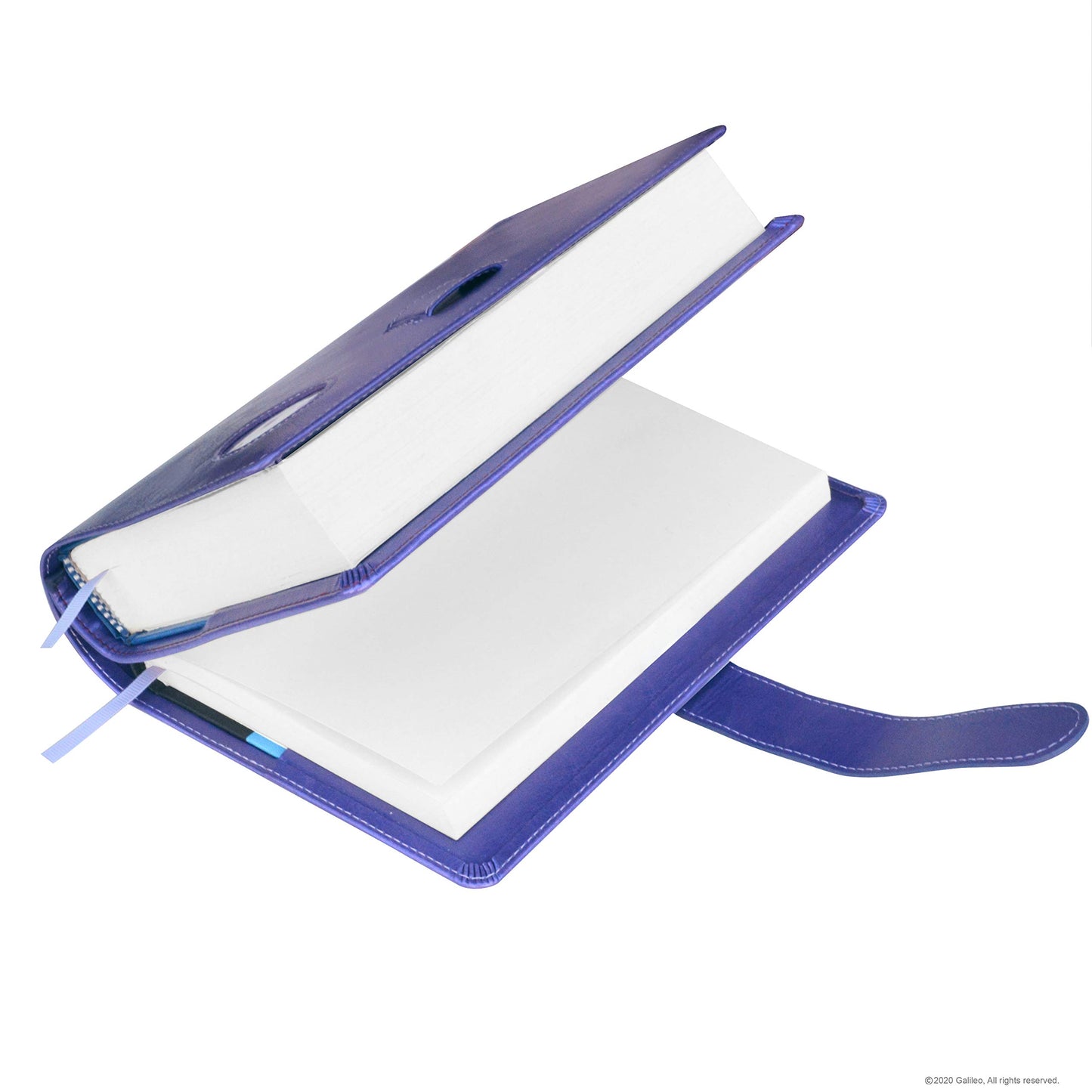 GALILEO® Double AA Big Book Cover & 12 Steps & 12 Traditions | Medallion Holder | AA Gift | Alcoholics Anonymous (Plain/Coin Pocket/Purple Metallic)