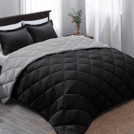 Basic Beyond California King Comforter Set, Black Comforter Set California King for All Seasons, 1 Comforter 104"x96" and 2 Pillow Shams 20"x36"+2"