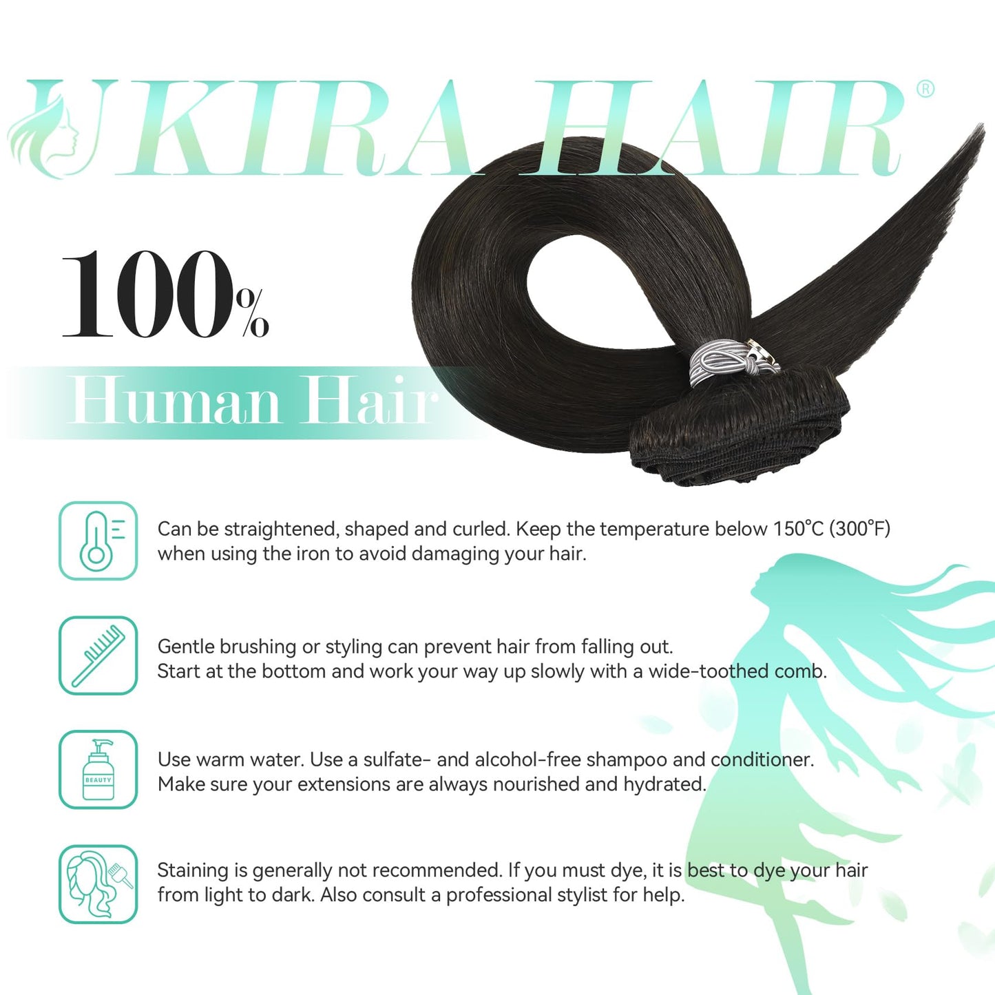 Ukira Dark Brown Human Hair Clip in Extensions, 18 Inch 120g Brown Hair Extensions Real Human Hair, Seamless Clip in Hair Extensions for women Soft Silky Straight Brown Hair Extensions