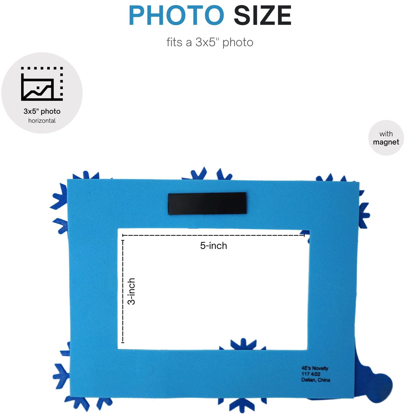 4E's Novelty Foam Snowflake Picture Frame Craft (12 Pack) Bulk Christmas Winter Crafts for Kids Toddlers 3-12, Individually Wrapped Arts & Crafts for Classroom