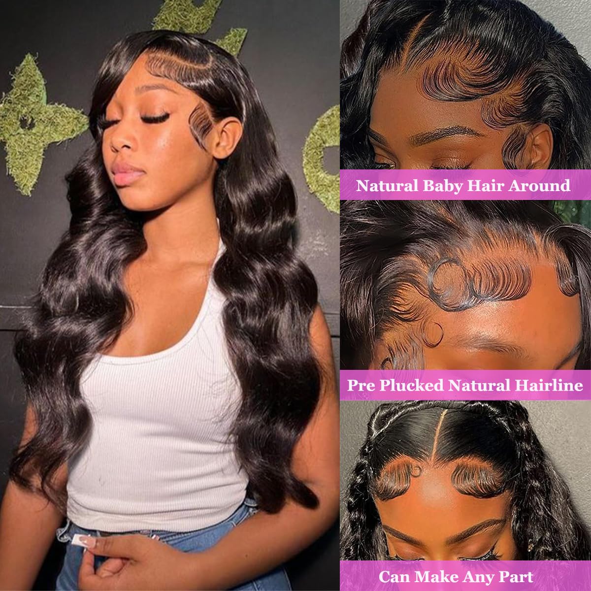 CITY GIRL Body Wave Lace Front Wigs Human Hair 13x4 hd Transparent Lace Frontal Body Wave Human Hair Wig for Women Pre Plucked 180 Density 20 Inch