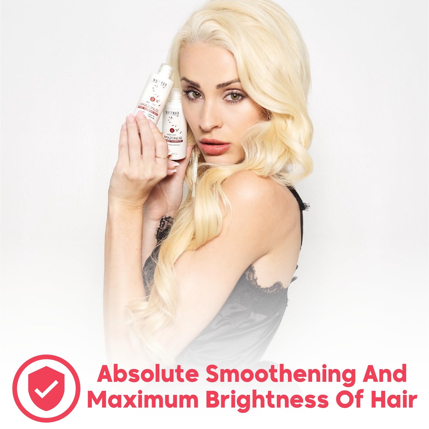 Brazilian Keratin Smoothing Blowout System for Dry, Damaged Hair - Formaldehyde-Free Three-Step Protein Treatment (Shampoo, Conditioner, 2.02 Fl Oz Each)