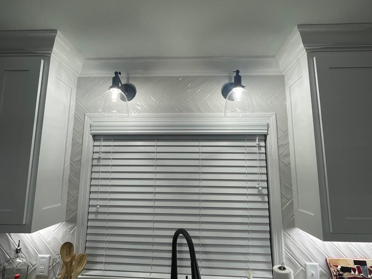 PERMO Industrial Sconces Slope Pole Sconce with 6.7" Oval Dome Clear Glass Shade Matte Black Wall Sconce Wall Mount Light Fixture for Bathroom Bedroom Entryway Home Office Kitchen