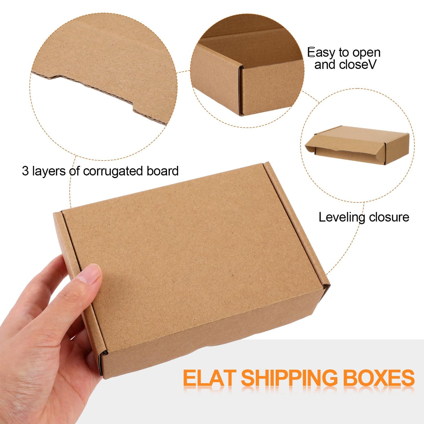 Qilery 100 Pcs 5.91 x 3.94 x 1.57 Inches Shipping Boxes Cardboard Gift Corrugated Cardboard Brown Boxes Mailer Packaging for Mailing Small Business Present