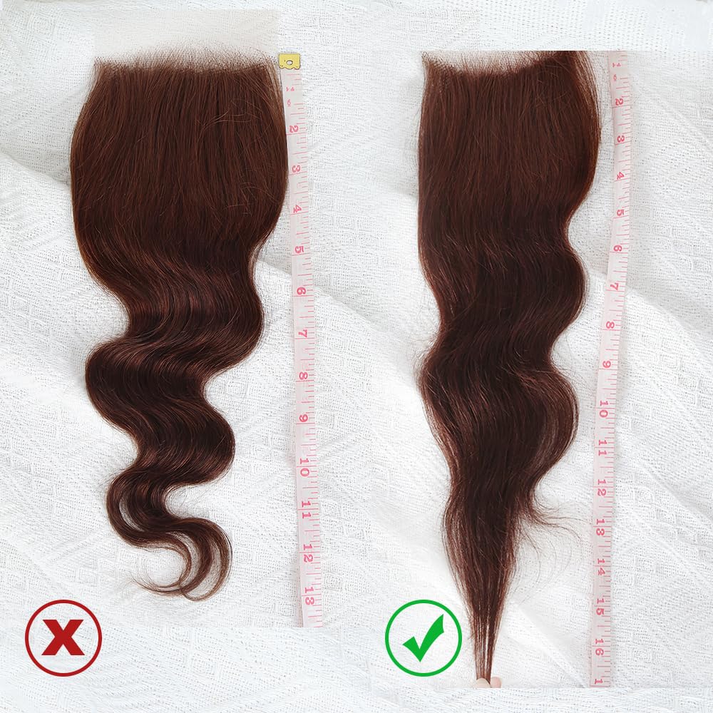 Brown color Body Wave Closure 4x4 Free Part Closure Brazilian Human Hair Closure Body Wave Lace Closure Virgin Human Hair HD Lace Chocolate Brown (18 Inch)