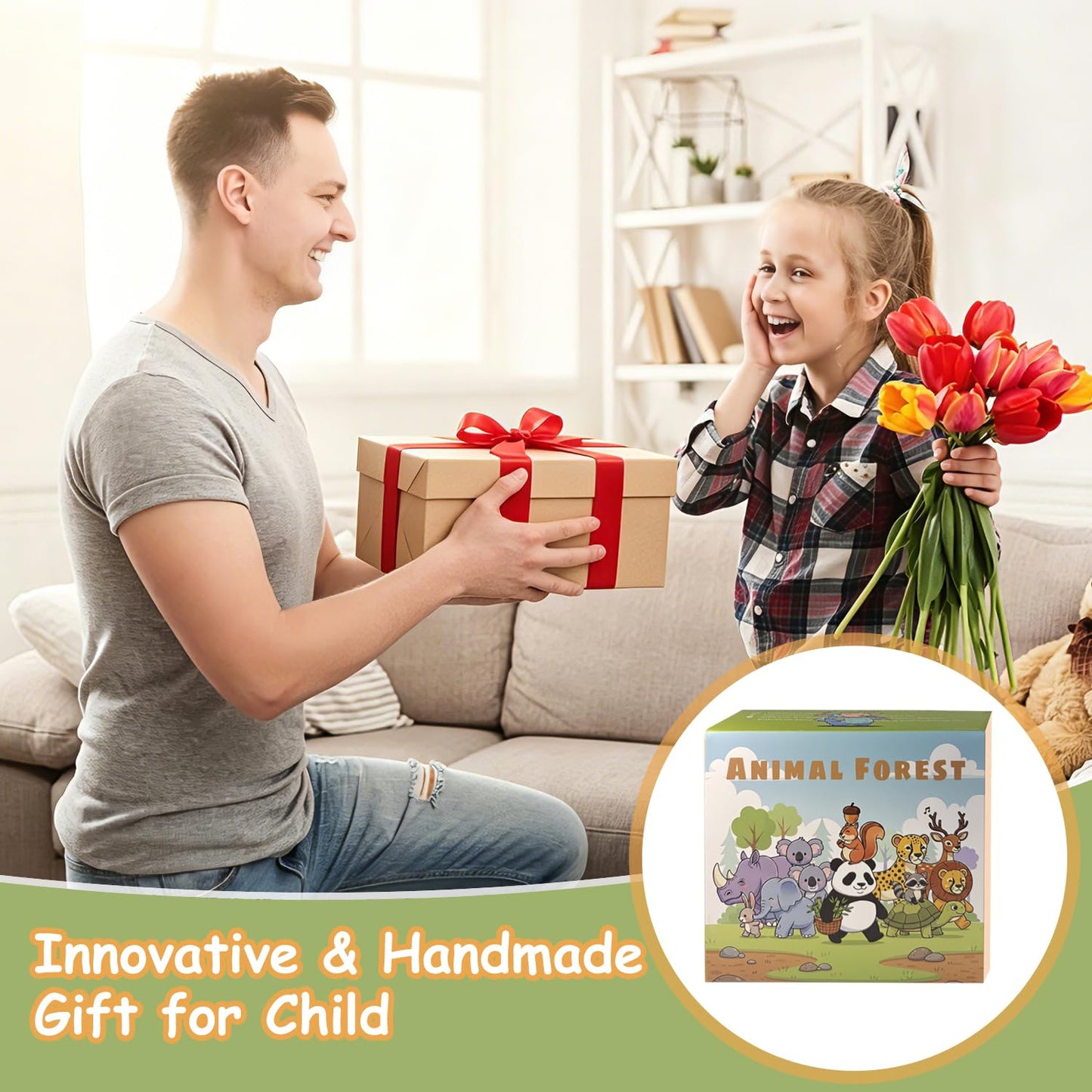 Yamgqus 24 Pcs Paint Your Own Plaster Jungle Animals Painting Kit, DIY Ceramic Arts and Crafts for Kids and Adults, Children Birthday Gift Party Event (Animal)