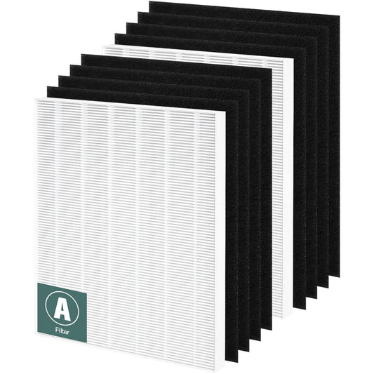 115115 Replacement Filters A for Winix PlasmaWave Air Purifier C535, 5300-2, 6300-2, 5300, 6300, AM90, P300, Funmit 2 True HEPA Size 21 Filter + 8 Activated Carbon Pre-Filters