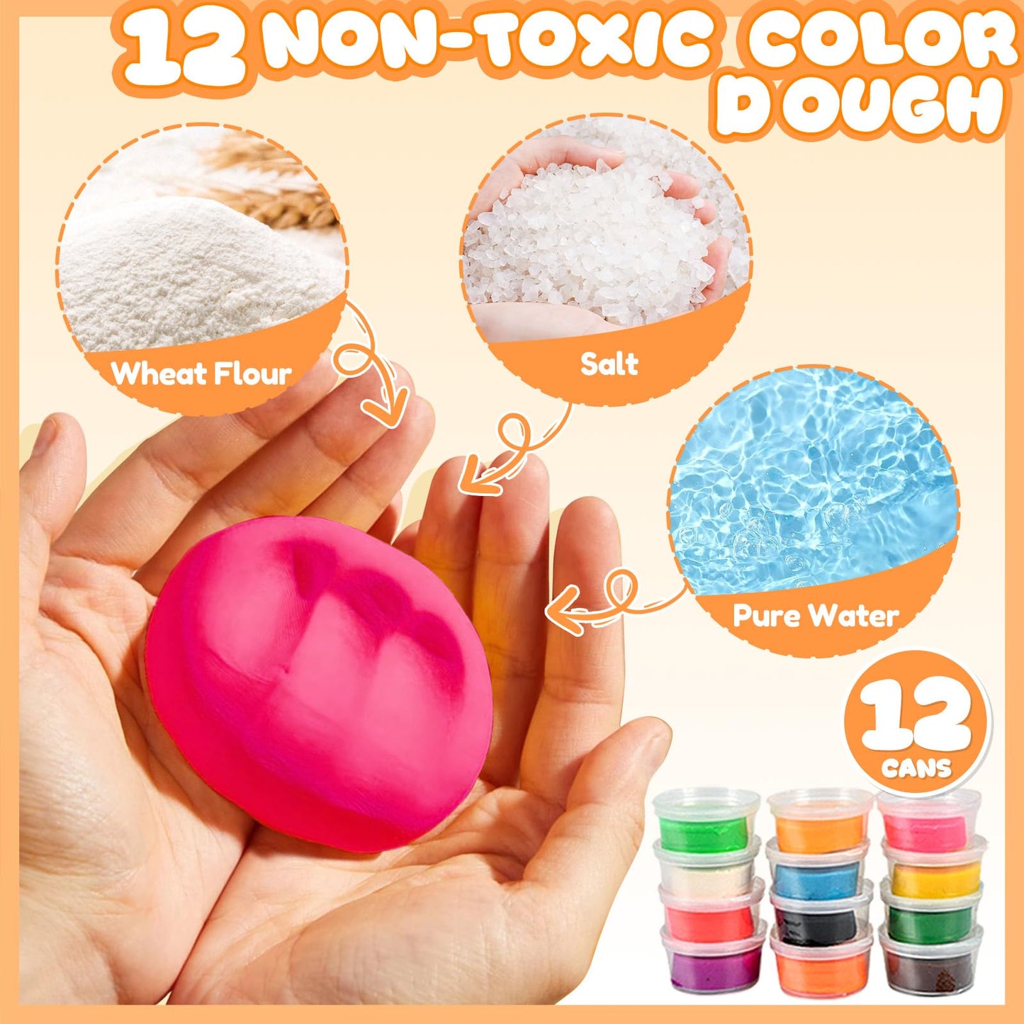 Crelloci Deluxe Colored Clay Set for Kids Girls Boys 3 Years and up