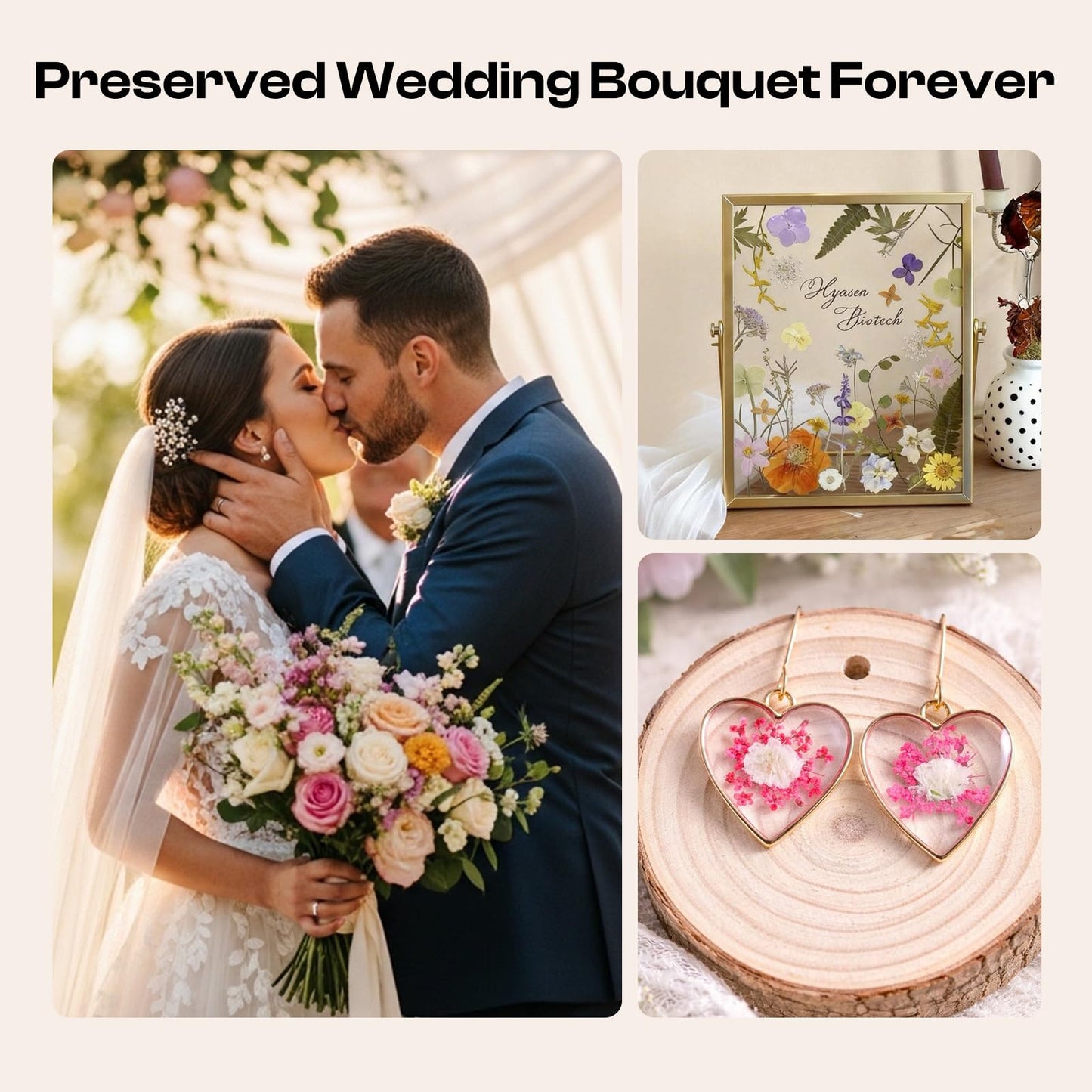Caydo Wooden Flower Press Kit 11"x11" 10 Layers for Adults, DIY Bookmark Pressed Flower Frame – Preserves Wedding Funeral Bouquet & Plants, Leaves, Herbs for Handmade Crafts, Gift for Craft Lovers
