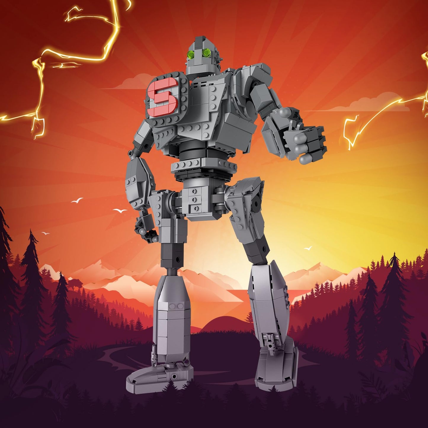 Iron Robot Building Set, Robot Building Toys Compatible with Lego, Classic Movie Collectibles and Retro Iron Robot Toy, Great Birthday Gifts for Boys and Girls Aged 8+(883PCS)