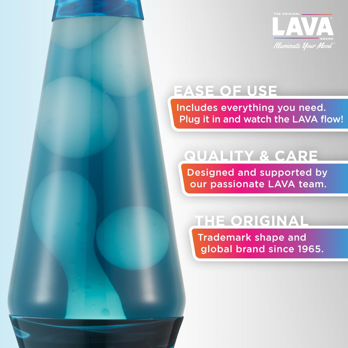The Original Lava® Lamp - 14.5" Night Swim - Classic Liquid Motion Lamp - White Wax and Blue Liquid - Item #2095 (Amazon Exclusive)