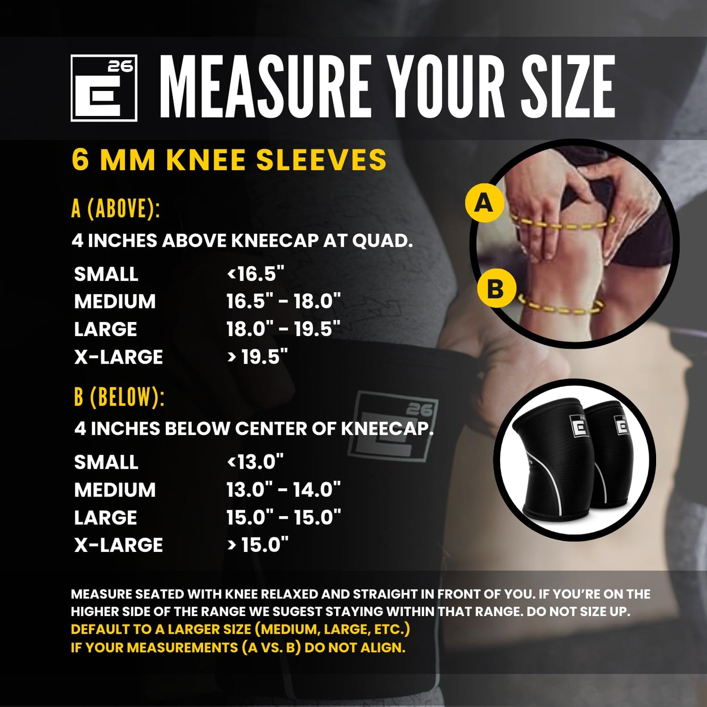 Knee Sleeves for Weightlifting (Sold as a Pair) - 6mm Neoprene for Optimal Compression, Mobility, and Warmth - Perfect for Functional Fitness, Squats, Deadlifts, Olympic Lifting (Medium)