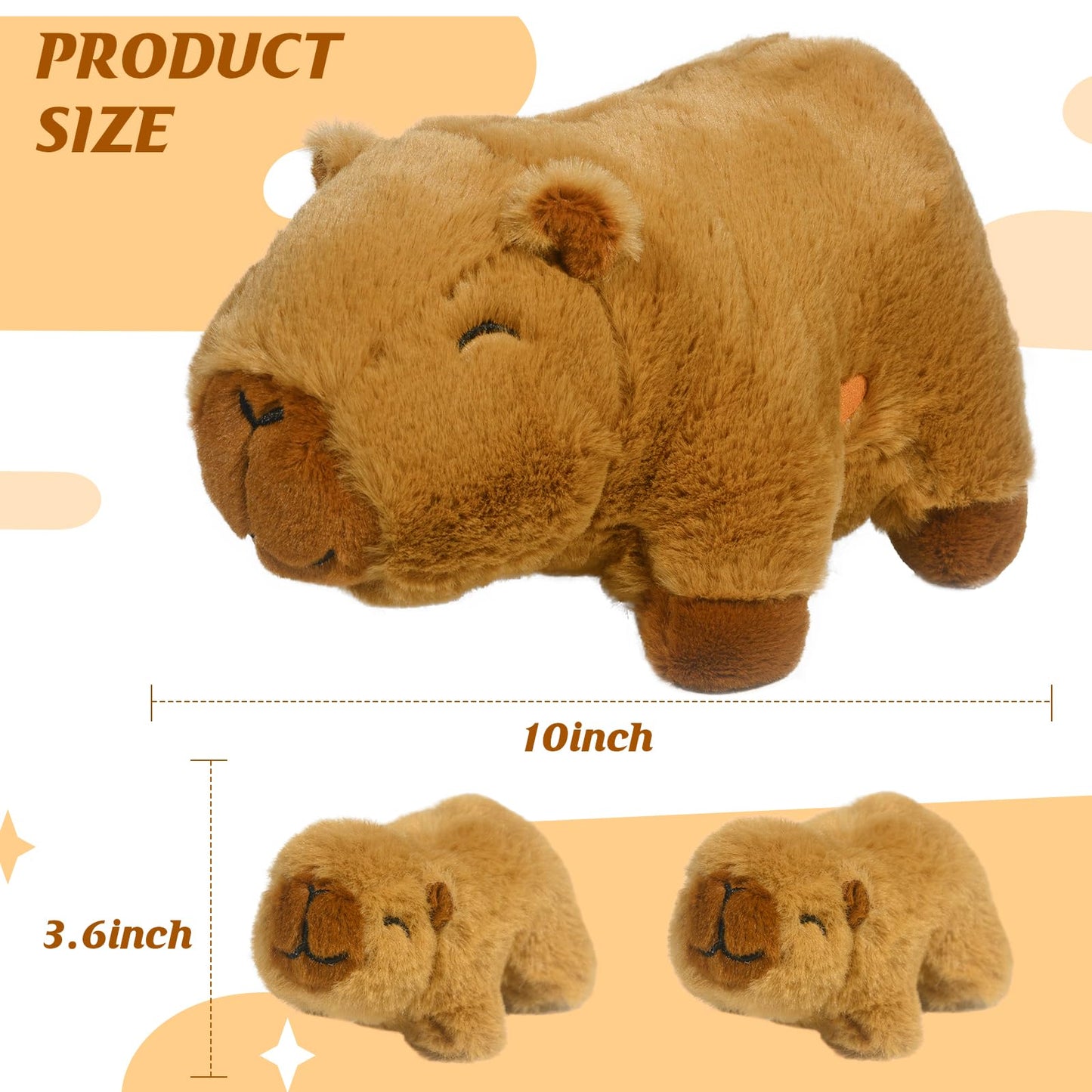 Nurturing Capybara Stuffed Animal with 2 Plush Babies, Capybara Baby Stuffed for Girls and Boys Plushy Mommy with Baby Capybaras for Birthday Party Favors Gifts