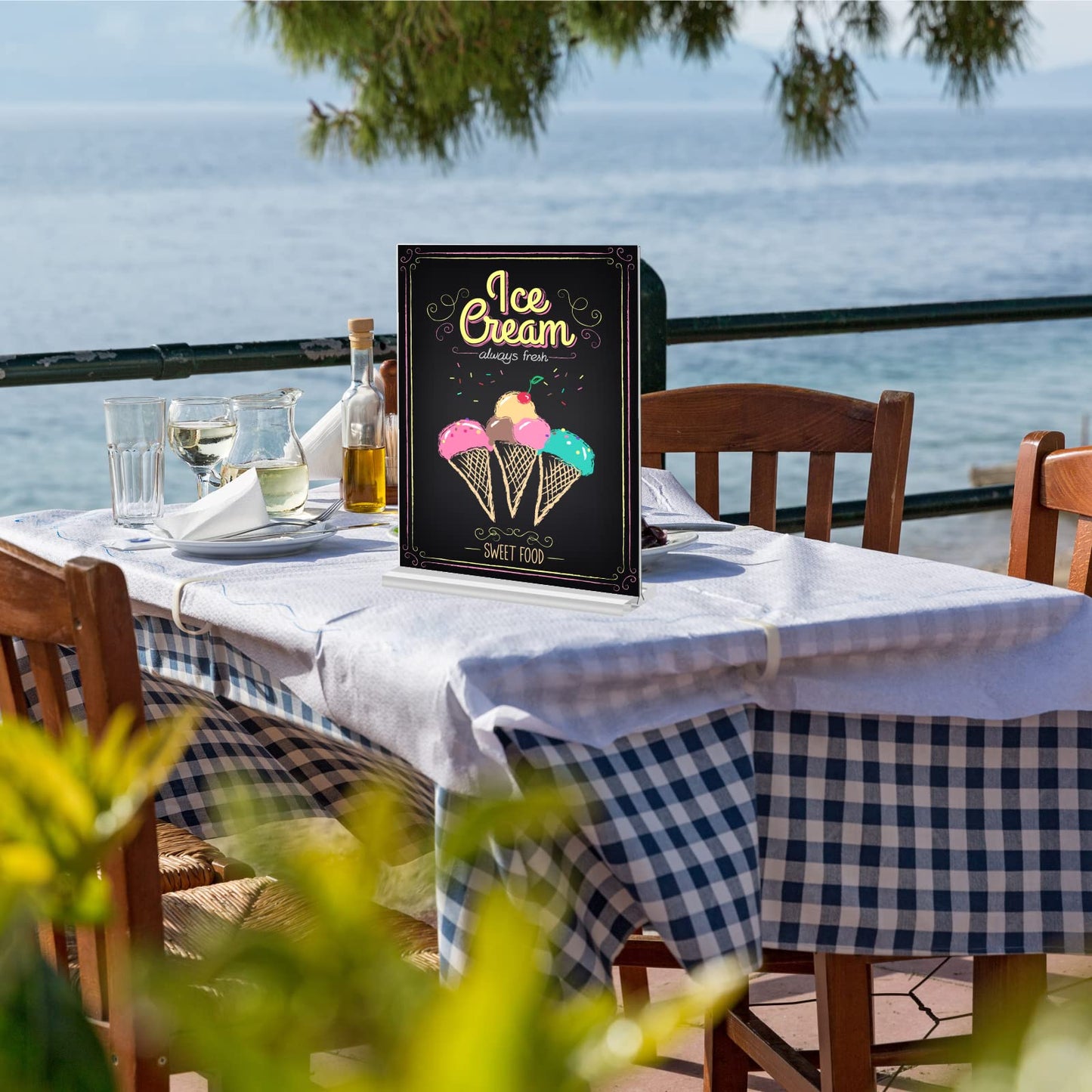 BeapTcely 3 Pack 11 x 17 Inches Acrylic Sign Holder Clear T Shaped Sign Holder Table Menu Display Stand Double Sided Picture Flyer Sign Holder for Office Store Restaurant Hotels (3, 11 x 17 Inches)