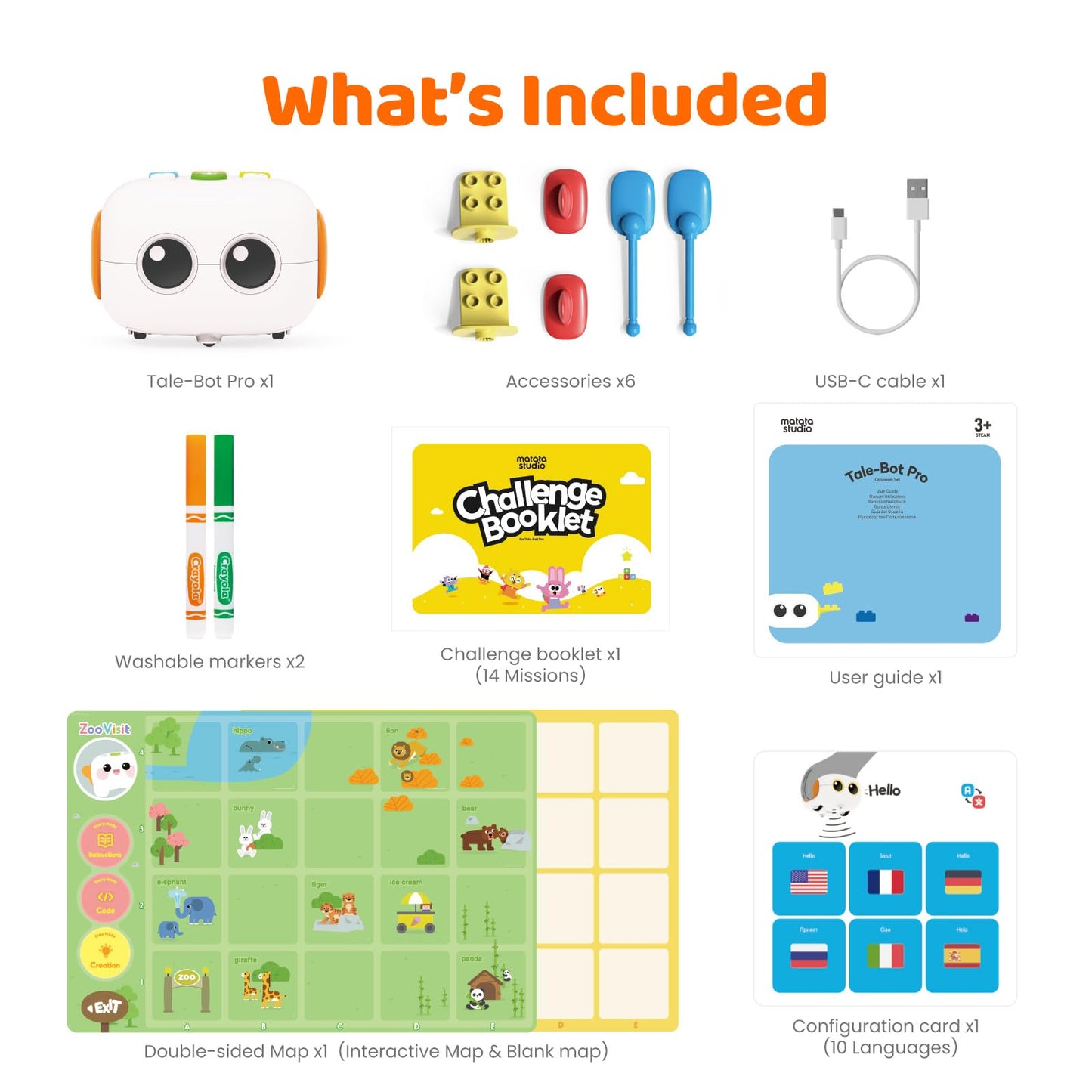 MatataStudio Upgraded Talebot Pro Coding Robot for Kids Aged 3-5, Education & Learning Toys for Toddlers to Learn Early Programming, Screen-Free STEM Robotics for Classroom Pre-k Kids Homeschool