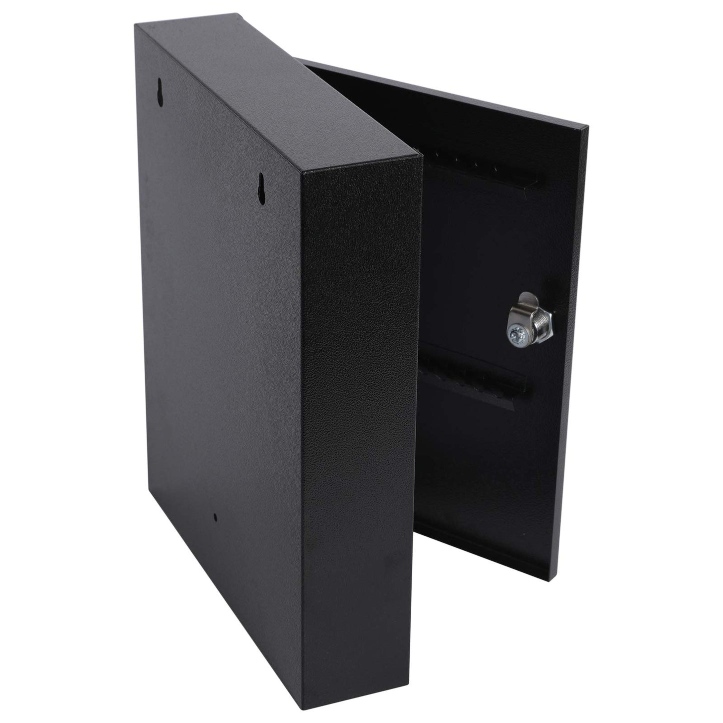 KYODOLED Key Storage Lock Box with Key, Locking Key Cabinet, 60 Key Management Wall Mount with Key Lock, Key Hooks & Key Labels, 2.5" D x 10.2" W x 12.1" H (Black,60 Key)