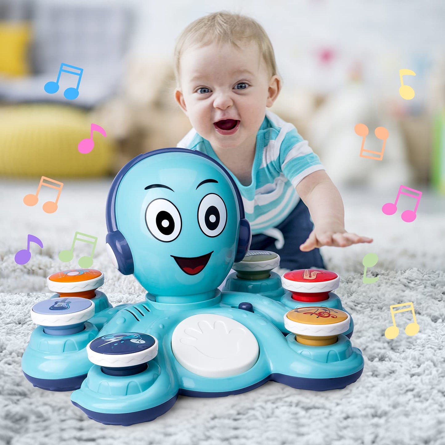 CYURMJUN Baby Musical Toy, Educational Toys for Toddlers, Octopus Musical Toy, Musical Educational Toys for Preschool, Birthday Toys for Girls and Boys