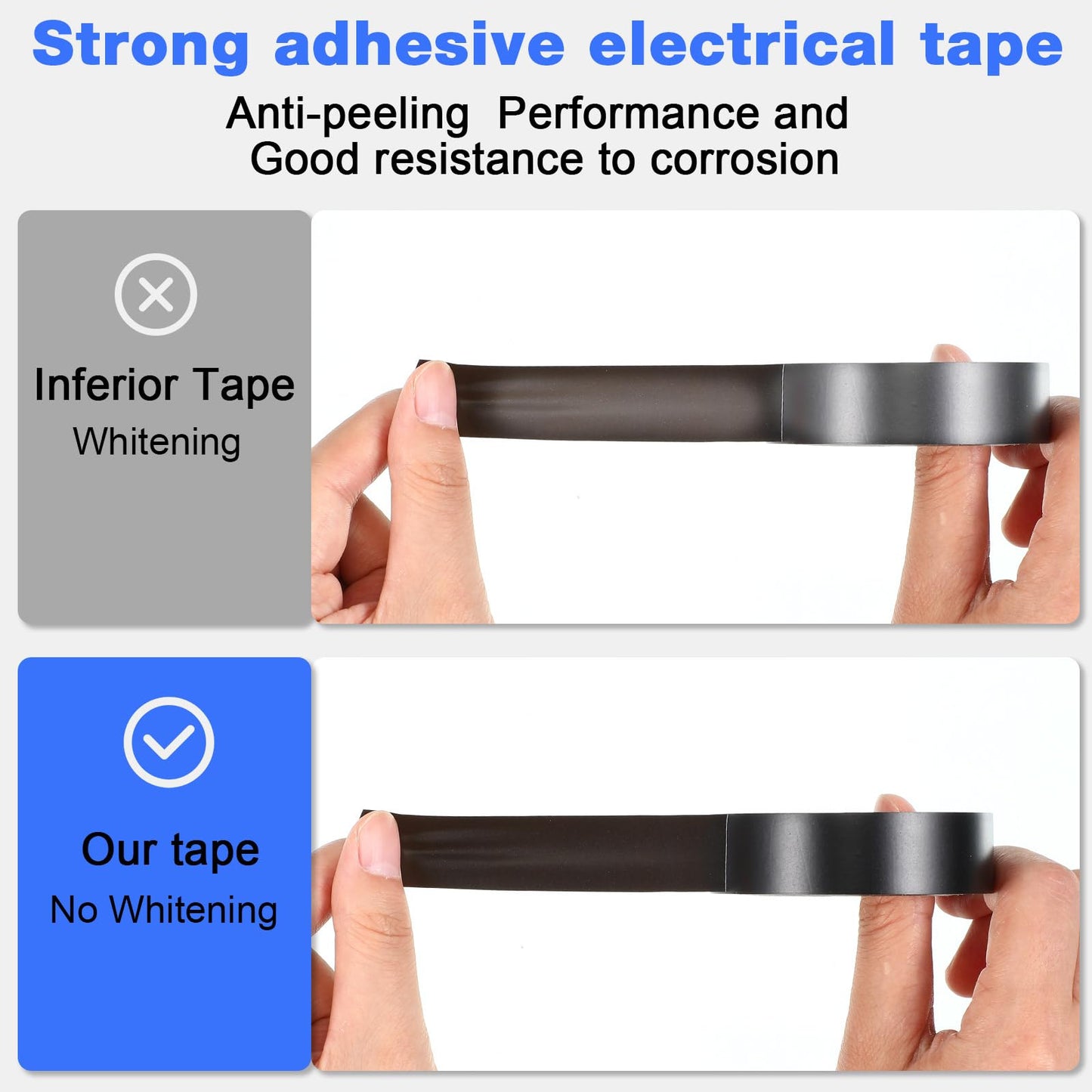 Qilery 60 Pack Electrical Tape Waterproof 3/4 in x 65 ft Electric Wire Tape for Any Weather Under 600v Home Outdoor Insulating Wire Wrapping(Black)