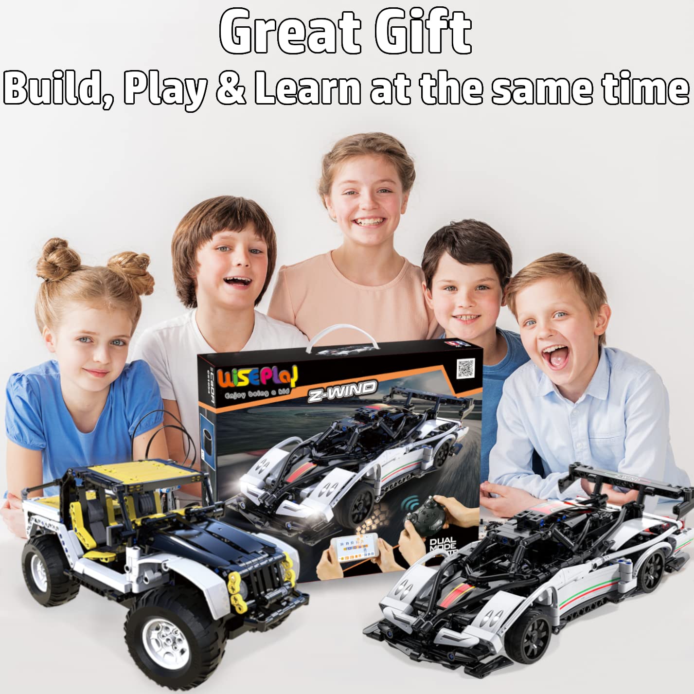WisePlay Model Cars to Build for Adults and Kids 8-12 Year - STEM Projects for Kids Ages 12-16 Year - Build Your Own Remote Control Car - STEM Kits for Kids Age 12-14