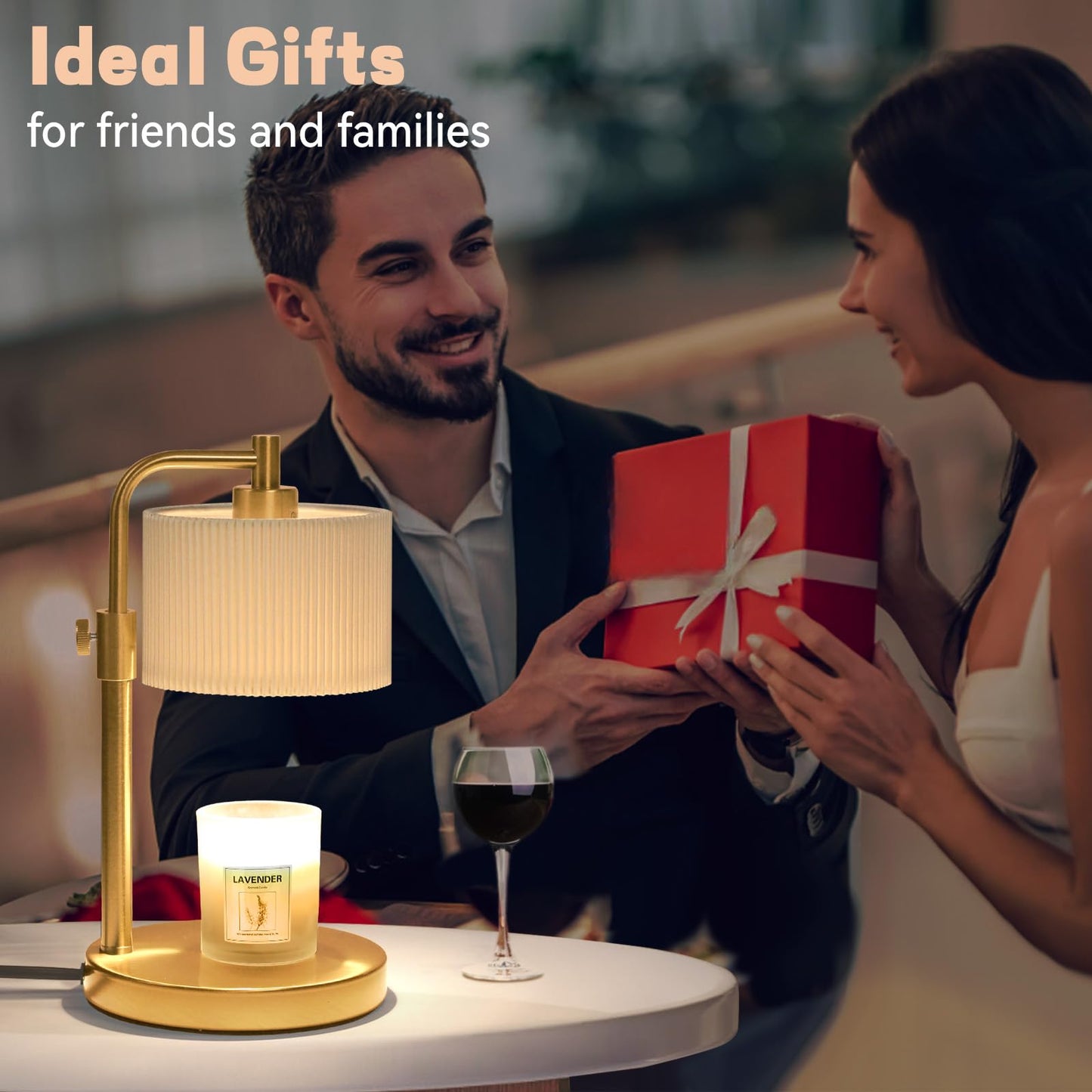 NITOWOLF Candle Warmer Lamp, Candle Lamp Warmer with Timer Adjustable Height Wax Warmer Lamp for Jar Candles, Birthday Gifts for Women Mothers Day Gifts (Gold)