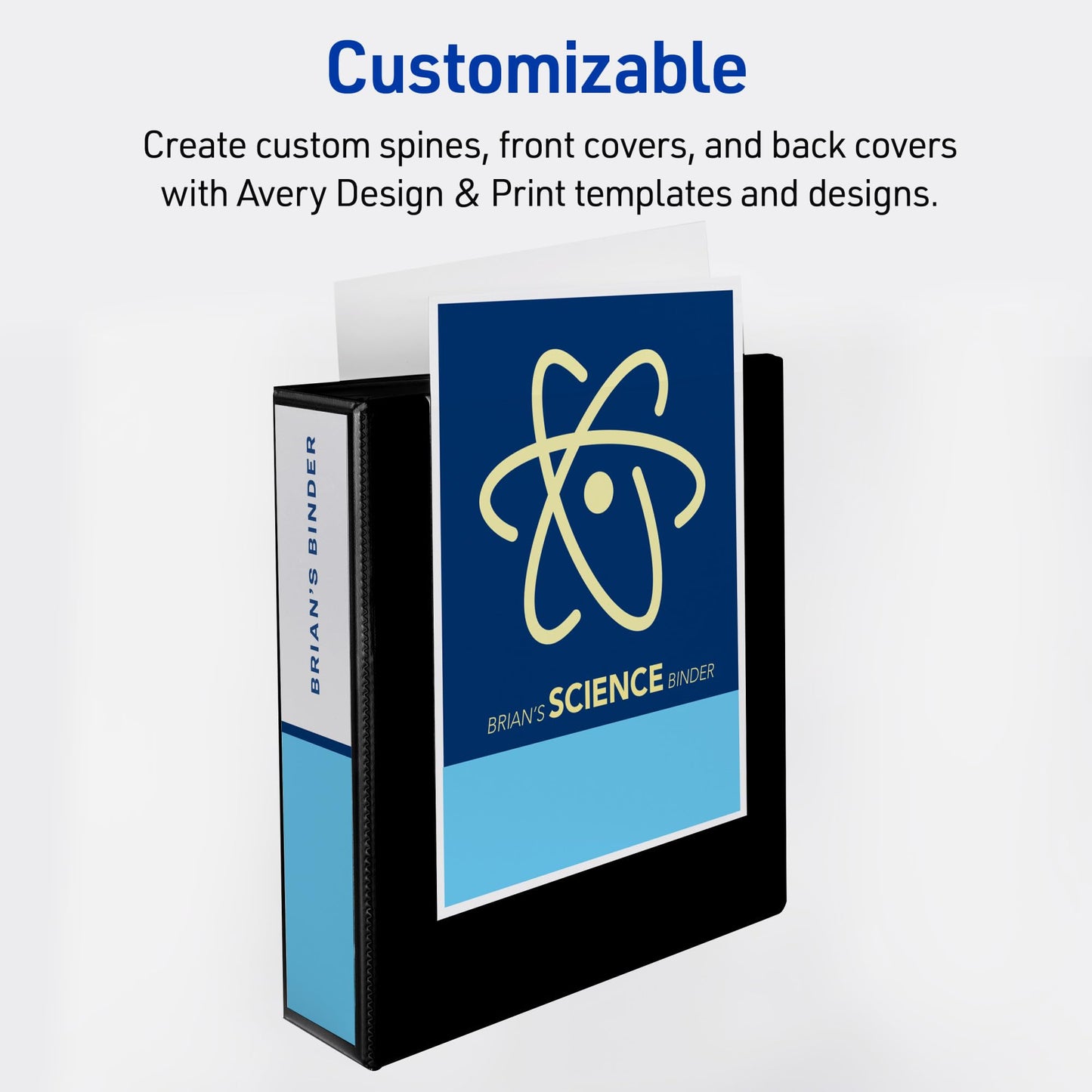 Avery Durable View Binders, 3 Inch One Touch Slant Rings, Black, Holds 8-1/2" x 11" Paper, 635 Sheet Capacity, 3.5" Wide Spine, Great for Organizing Reports & Projects (6-Pack of 17041)