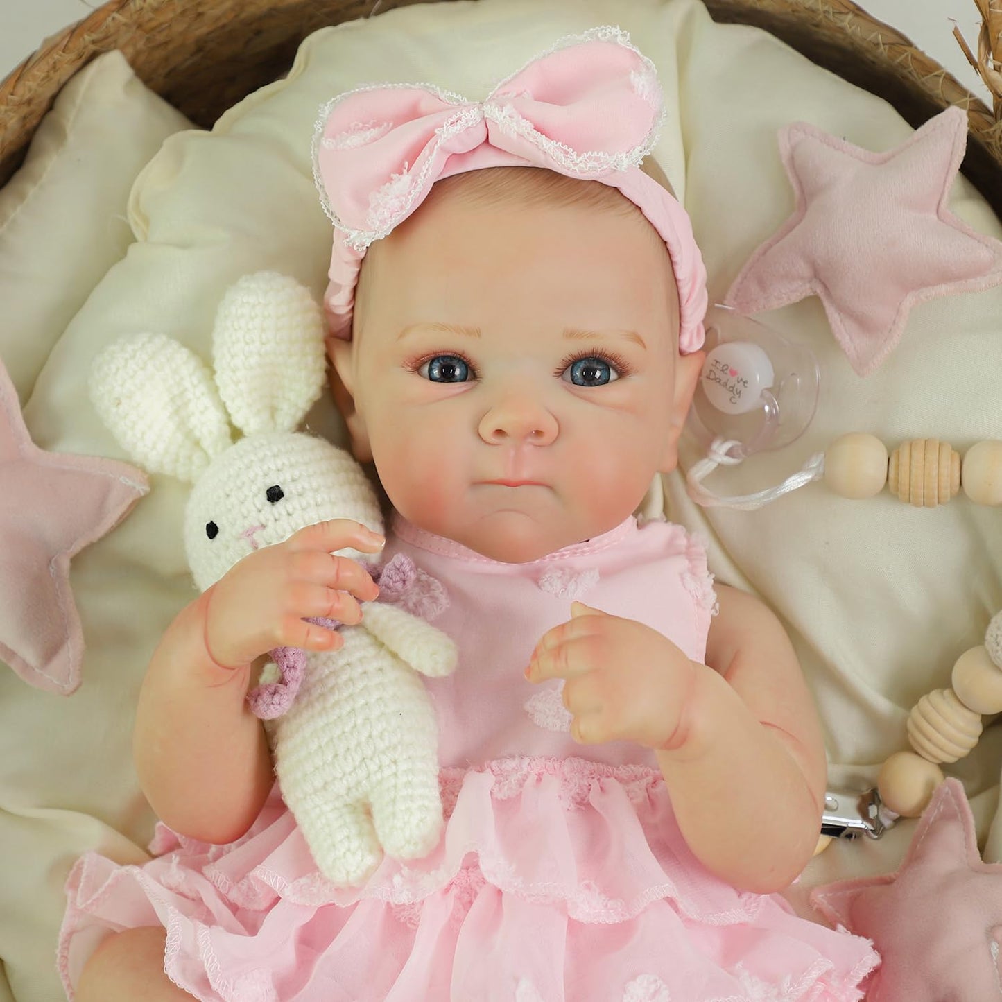 KSBD Lifelike Reborn Baby Dolls - 20 Inch Cute Realistic Silicone Baby Girl Doll，Real Life Baby Dolls Full Vinyl Body Newborn with Accessories for 3+ Years Old Kids Gifts