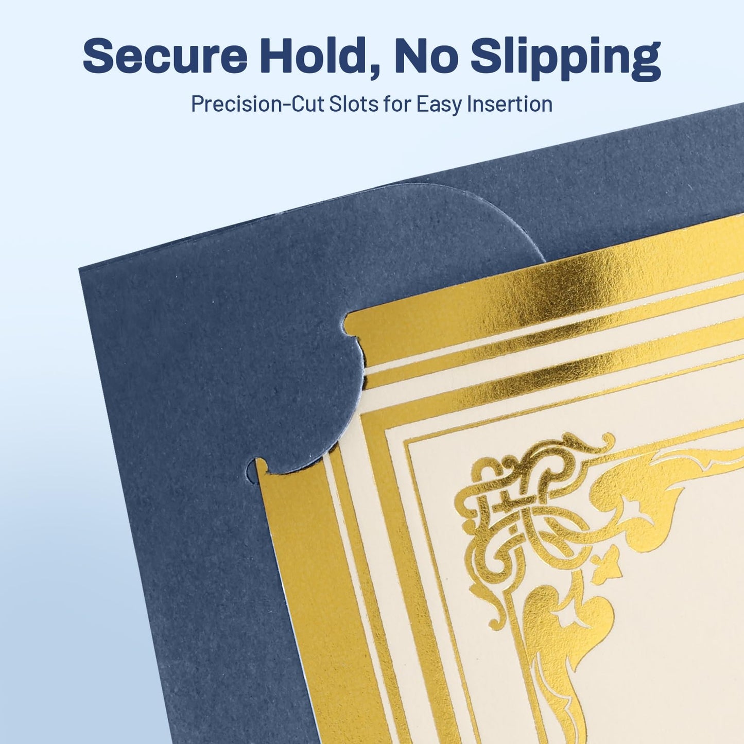 SUNEE Certificate Holders(Navy Blue, 50 Packs), Diploma Covers Gold Foil Border, for Letter Size 8.5x11 Certificates, Cardstock, Document Papers