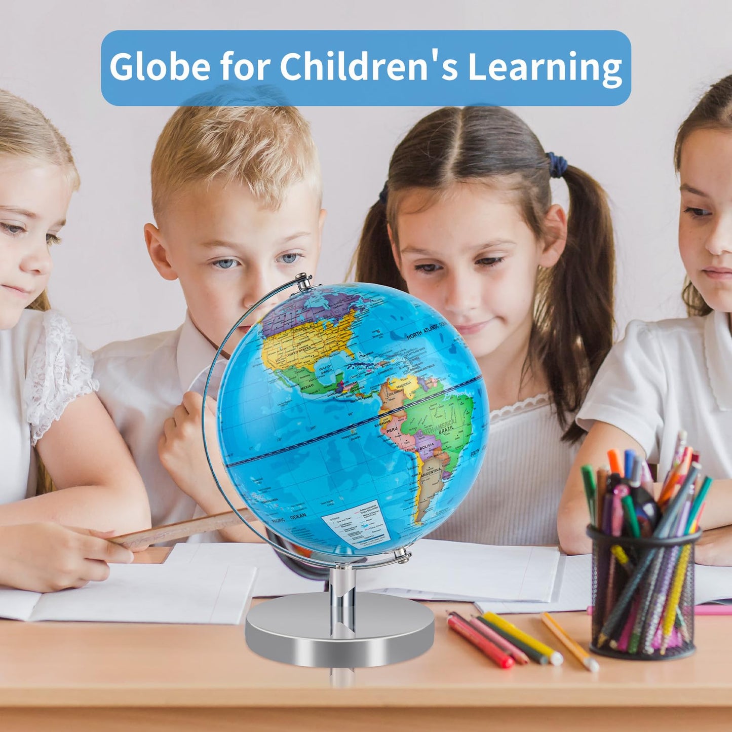 Eolivees 9'' Globe for Kids Rewritable World Globe