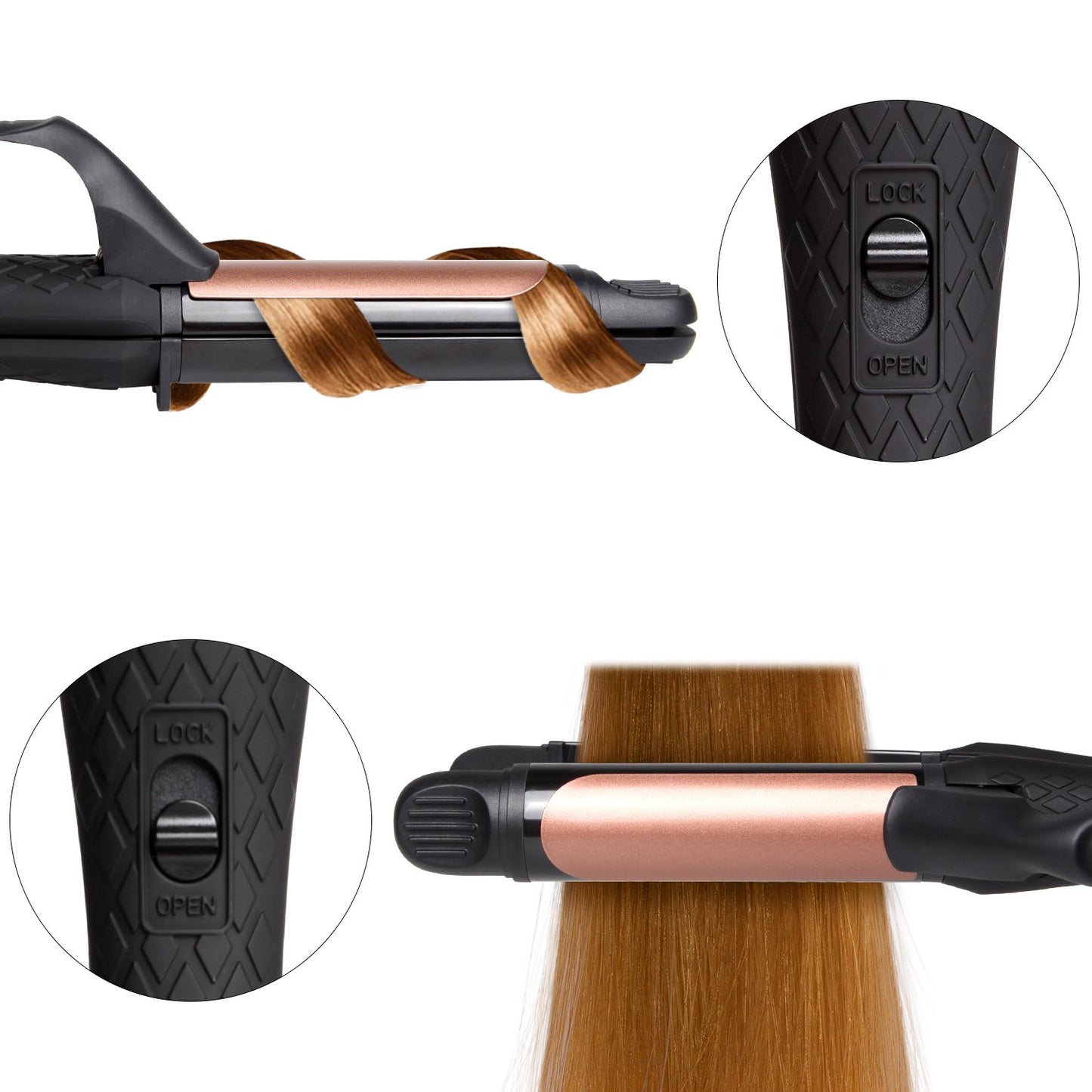 Dual Voltage Curling Iron, 2-in-1 Travel Curling Iron, 1 inch Dual Voltage Flat Iron, European Travel for Women (Black)