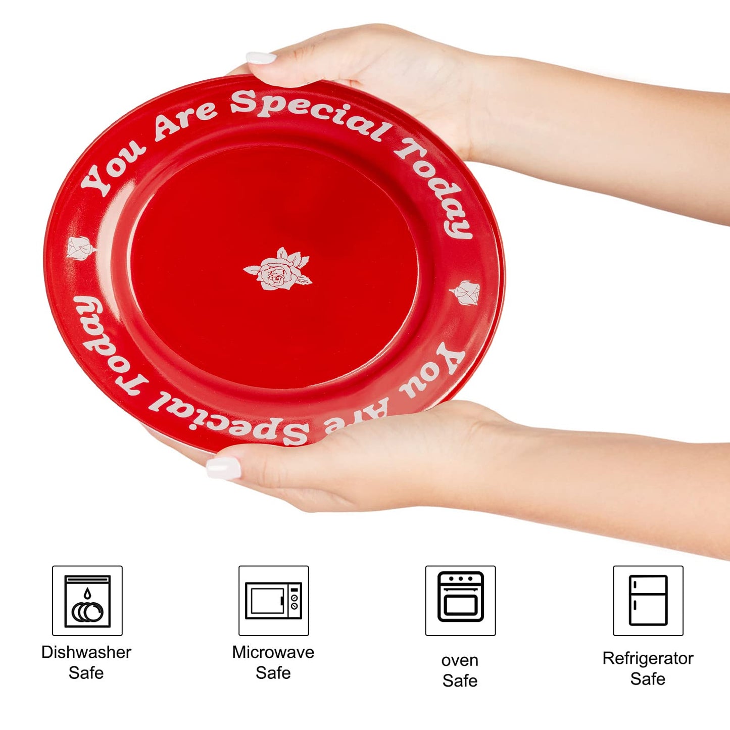 You Are Special Today Red Plate, Unique Ceramic Plate Gifts for Birthday, Wedding, Anniversary, Engagements, Holiday, Party, Graduations, Dinner, Celebration Occasions, Home Decor Keepsake, 10.5"
