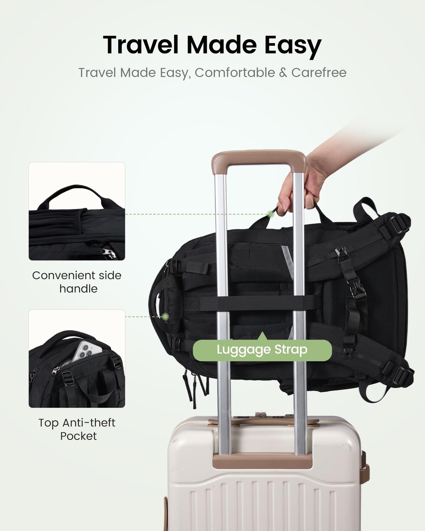 LOVEVOOK Everyday Laptop Backpack for Women & Men With Giant Tumbler Holder,15.6 Inch Classic Travel Work College Teacher Carry on Backpack Purse,Waterproof Computer laptop Bag Hiking Backpack,Black