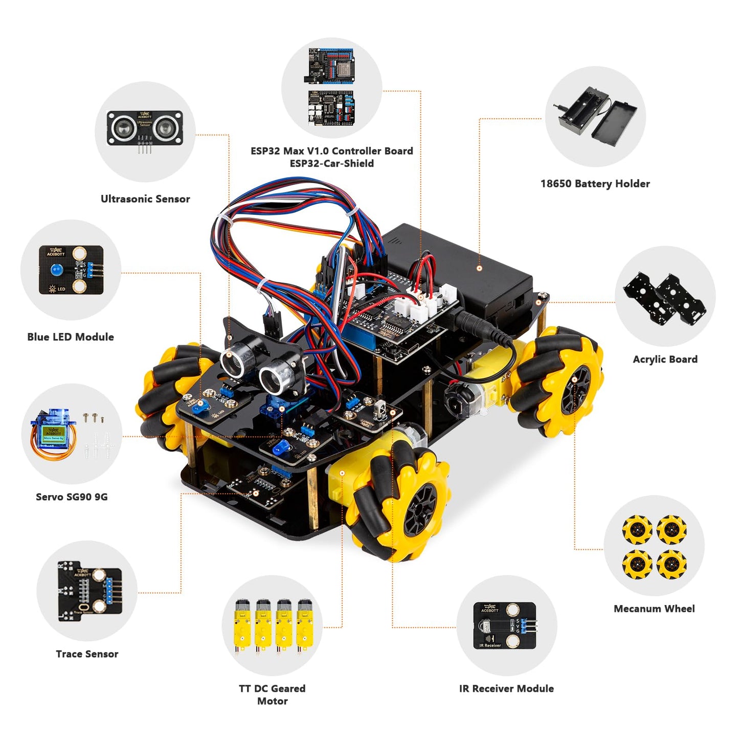 Smart Robot Car Kit Compatible with Arduino, Robotics for Kids Ages 8-12 12-16, Electronic Programming Project/STEM Science Kits Coding Gifts for Adults and Youths