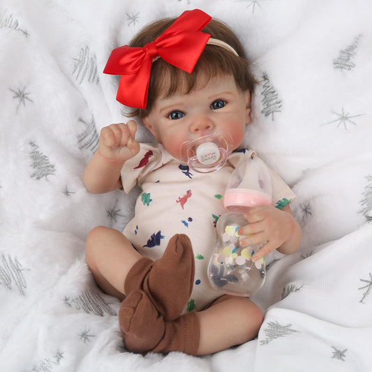KSBD Lifelike Reborn Baby Dolls - 20 Inch Newborn Baby Doll with Realistic Veins, Handmade Reborn Doll with Weighted Soft Cloth Body, Real Life Baby Dolls Girl Gift for Kids Age 3+