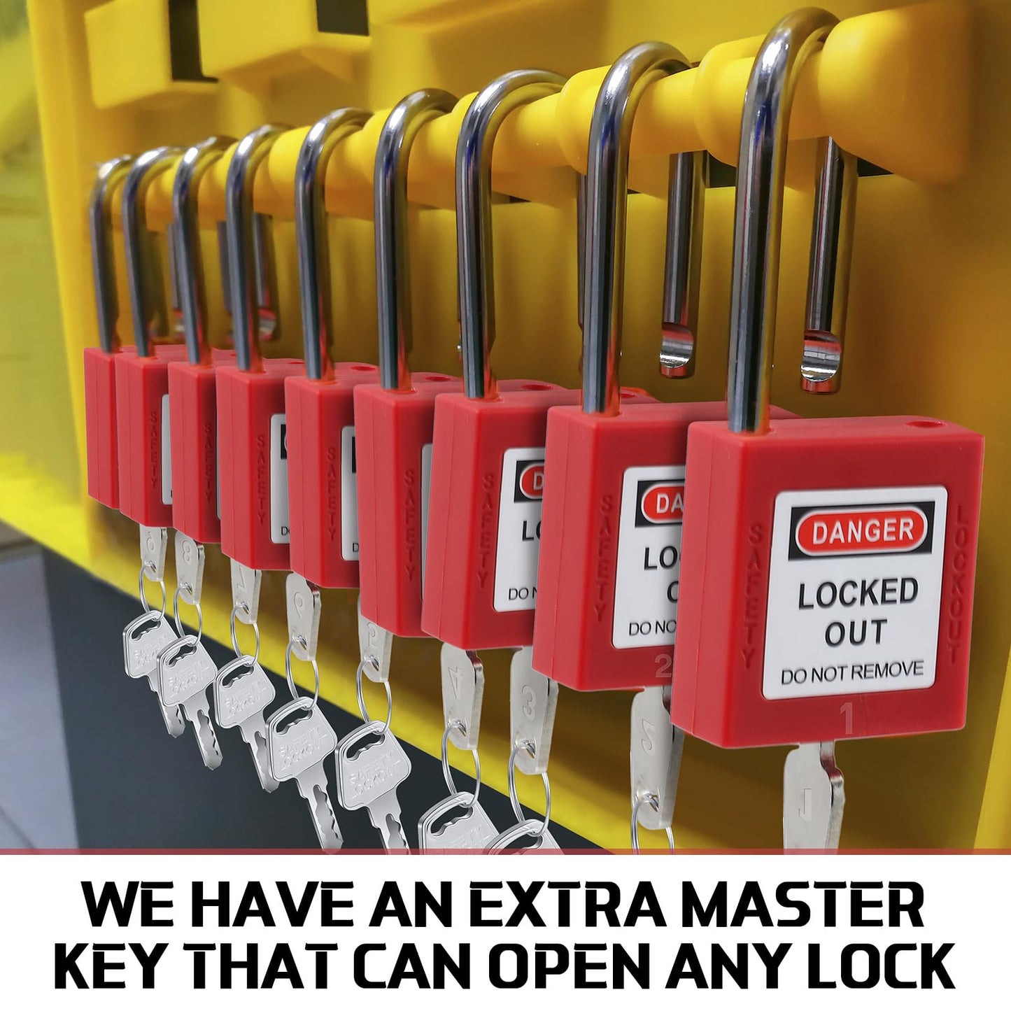 Landhoow 12 Set Lockout Tagout Locks Loto Locks Keyed Different Safety Lock, 2 Keys Per Lock, Tag Out Padlocks for Electrical Lockout Tag Out Stations and Devices Kits (Red)