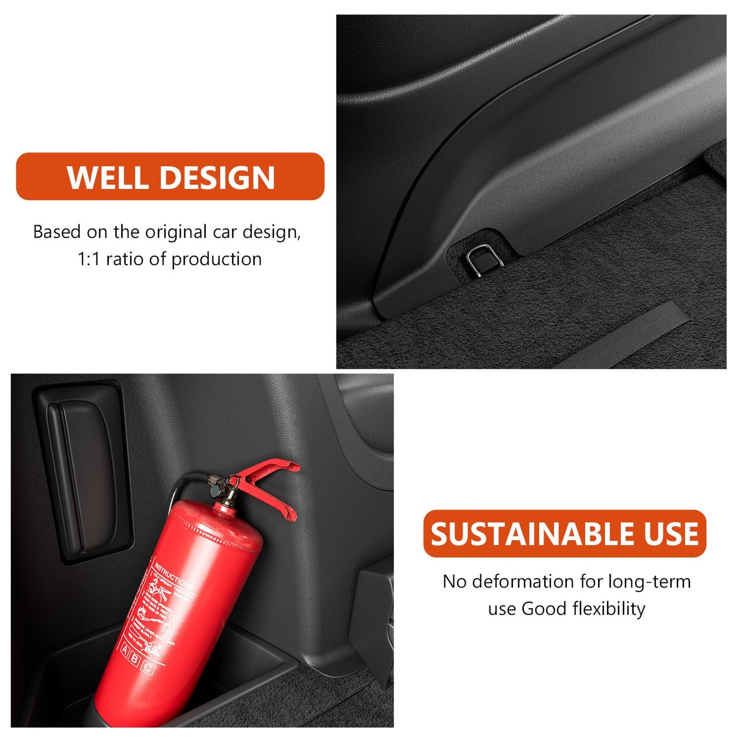 powoq Cargo Sidewall Protector Compatible with 2016-2026 Dodge Durango Trunk Sidewall Protector Mat Replacement for 2016-2026 Dodge Durango Accessories (Side Trunk Mat)