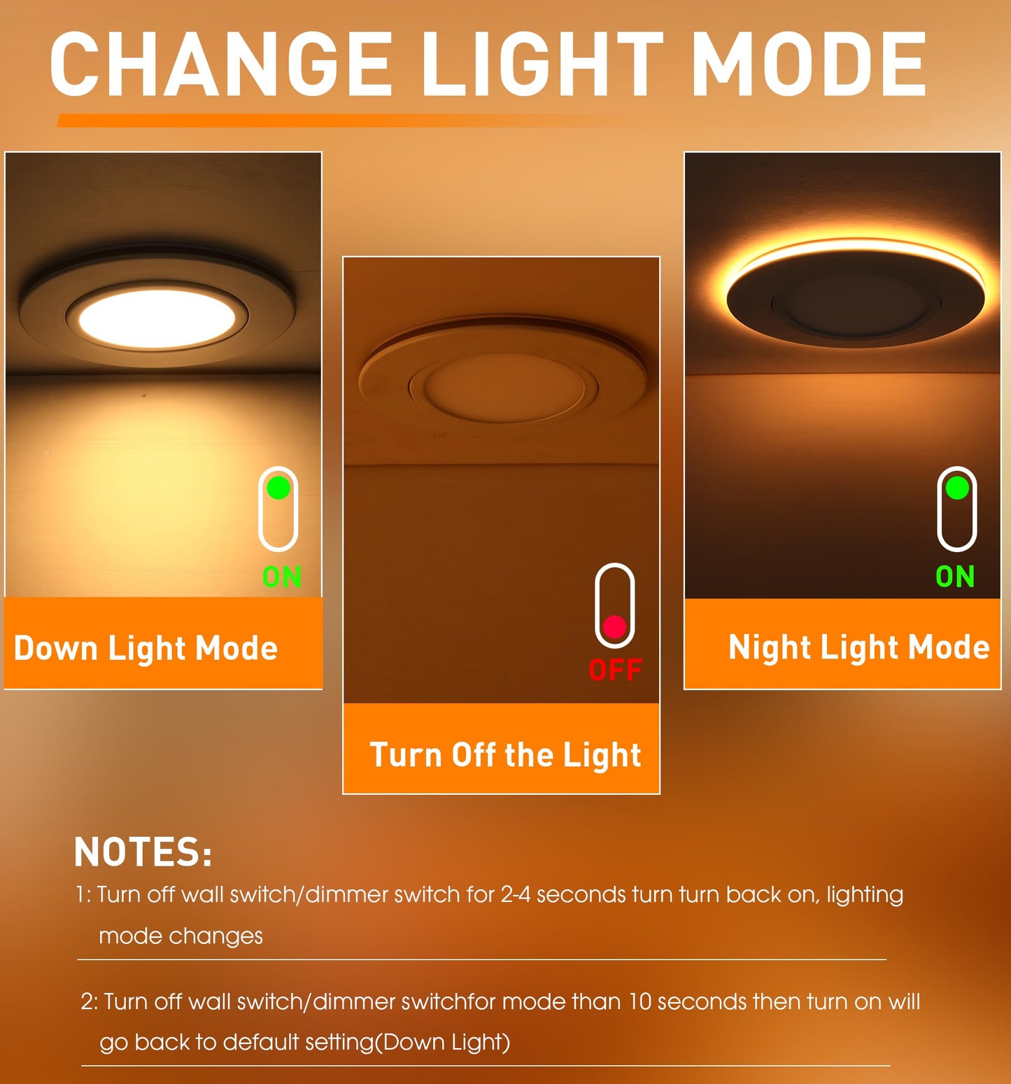 CLOUDY BAY [4 Pack] 6 inch 5 Color Swivel LED Gimbal Recessed Light with Night Light,12W CRI80+ 950LM,2700K/3000K/3500K/4000K/5000K，Canless Angled Adjustable Ceiling Downlight, White Finish