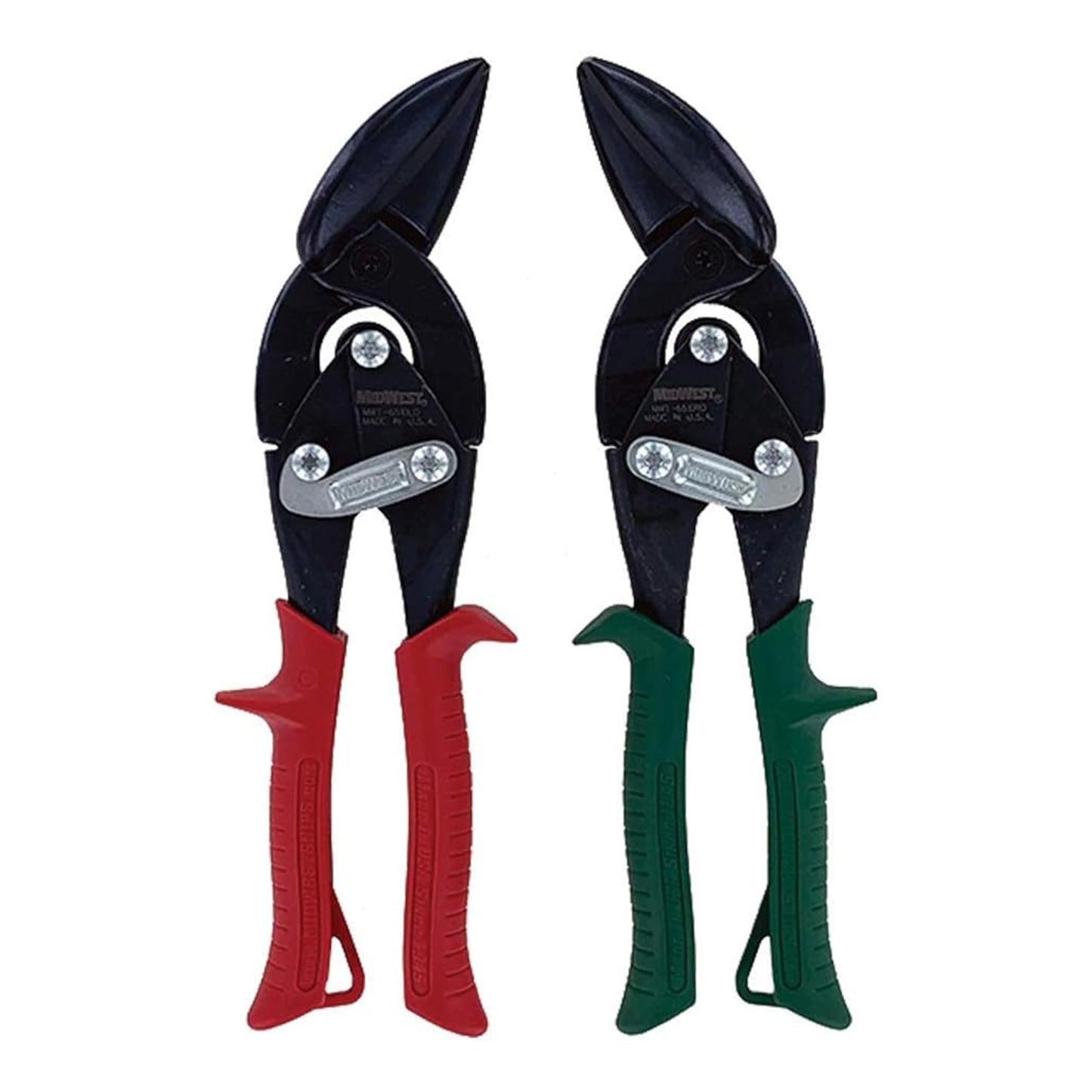 MIDWEST Blackout Series Aviation Snip - Left and Right Cut Offset Tinner Shears, Made in the USA - MWT-6510CO-NP