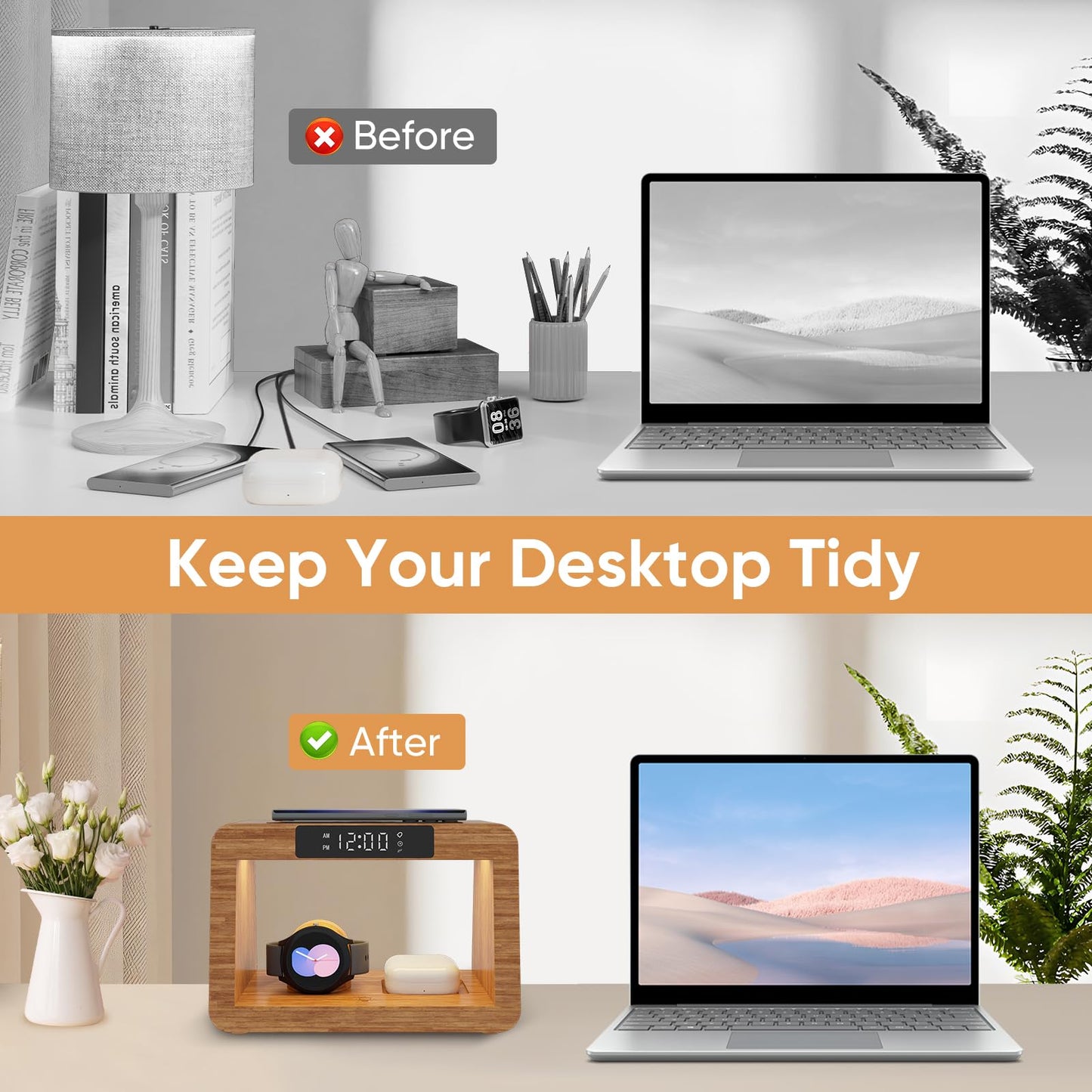²⁰²⁴Wireless Charger Station for Samsung, Fast Charging Station with LED Light for Samsung|Android Phone, Wireless Phone Charger Station Only for Samsung Watch