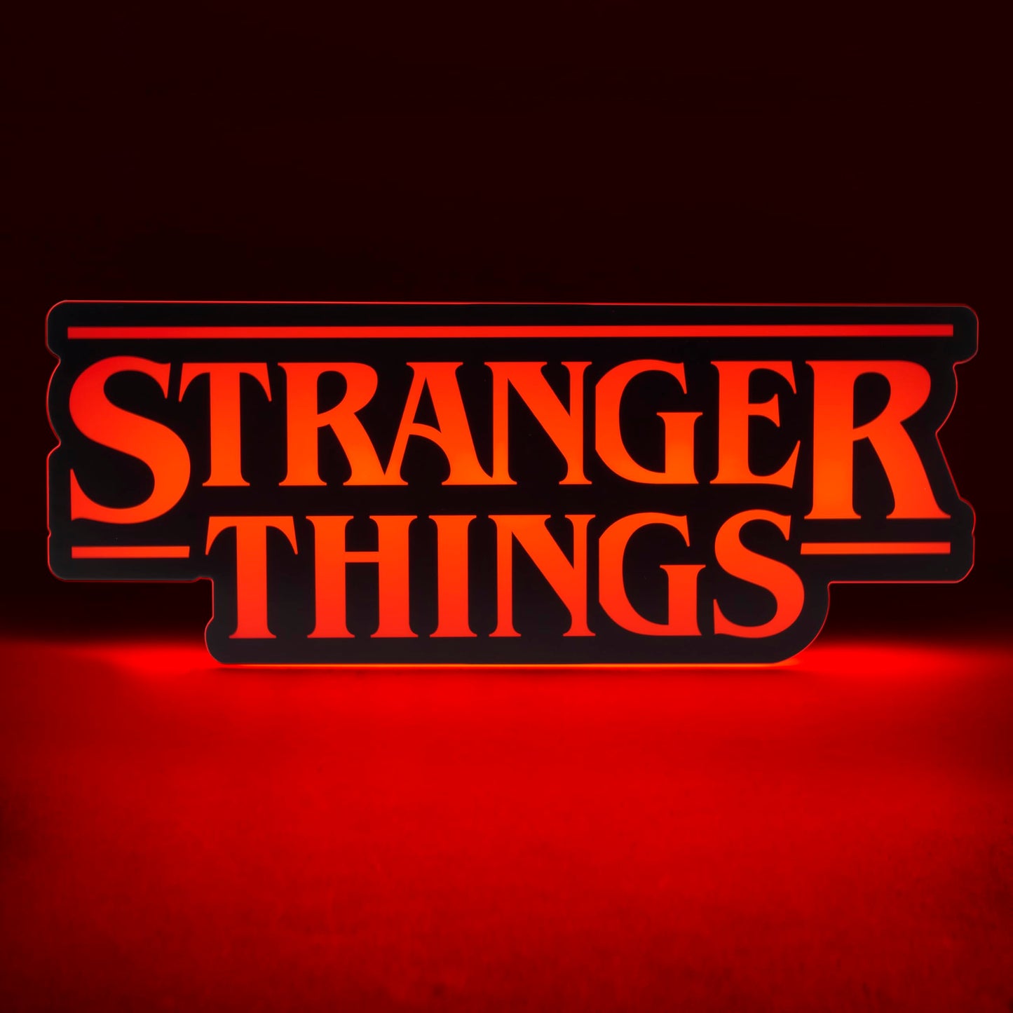 Paladone Stranger Things Shaped Logo Light, 30cm (11.8") Wide Wall or Desk Lamp with USB or Battery Power, Phase & Pulse Modes, Officially Licensed Netflix Merchandise