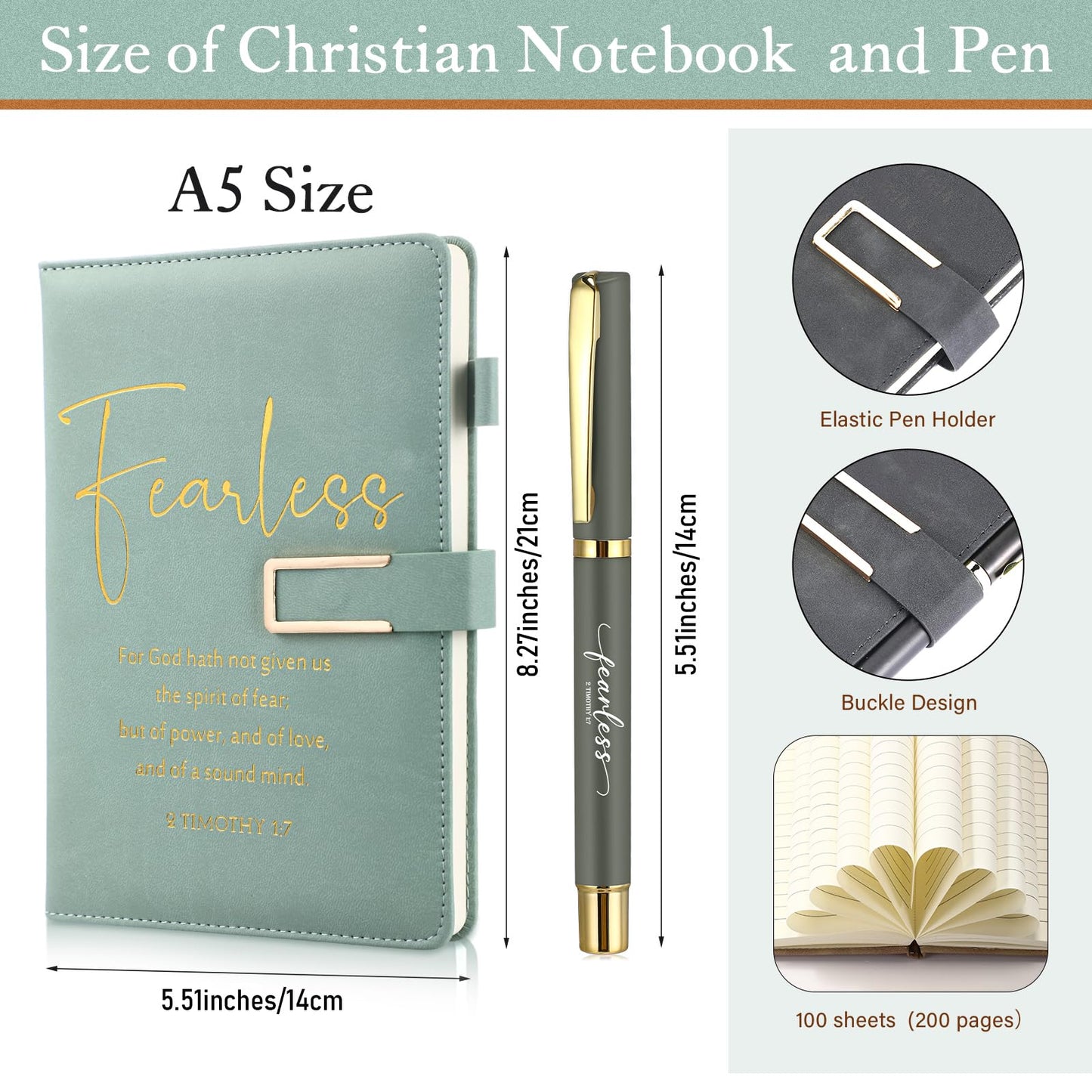 FillTouch 6 Set Fathers Day Christian Gifts for Men,Religious Church Gifts Bulk A5 Christian Journal Notebook 15 oz Bible Verse Ceramic Coffee Mug Pen Set for Office Supplies (Light Color,Classic)