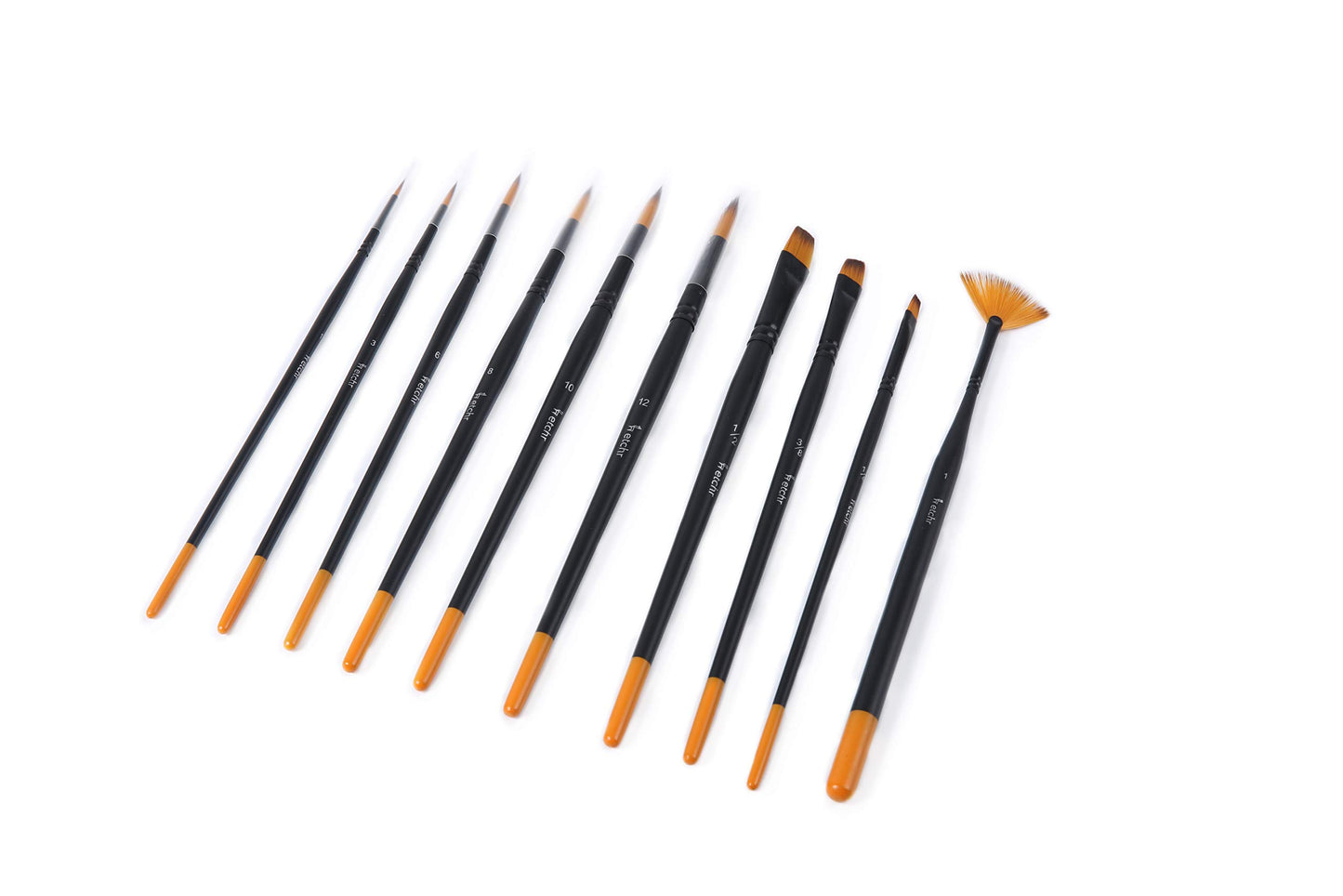 Etchr Professional Artist Paintbrushes – 10 Assorted Vegan-Friendly Watercolor Brushes in Carry Case - Quality Brush Set