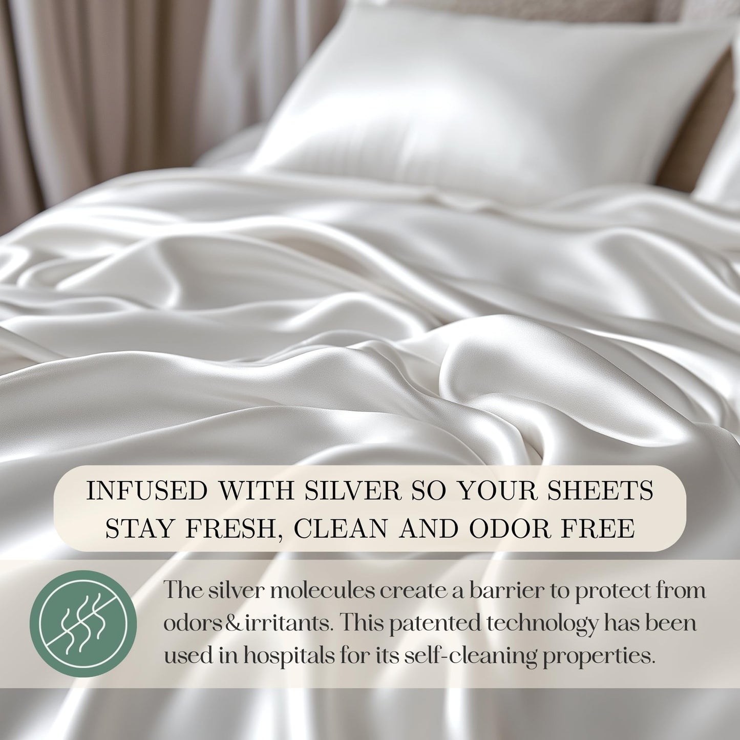 Eucalyptus Sheets - Infused with Silver for Anti-Odor, Softer Than Silk Fibers, More Cooling Than Cotton - Perfect for Hot Sleepers & Sensitive Skin - 100% Tencel Lyocell - Full Sheet Set