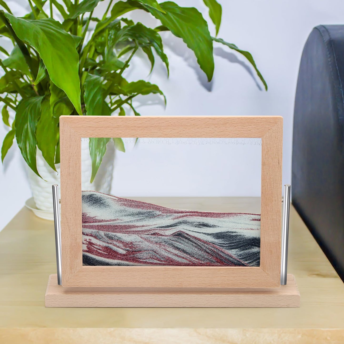 Coitak Moving Sand Art Picture, Dynamic Sand Picture, Desktop Moving Sand Art for Home Decor and Office (Rose Gold)