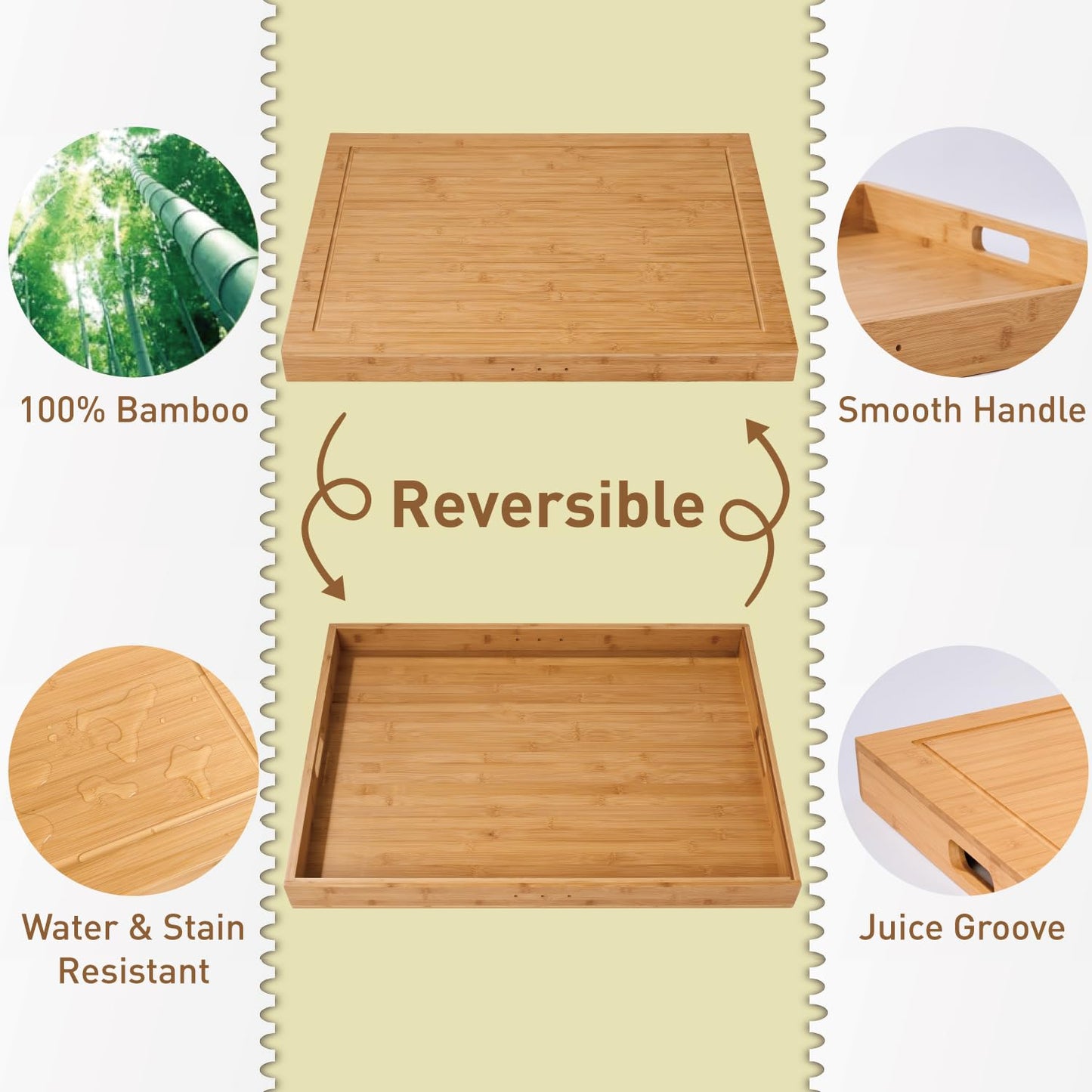 Buruis Acacia Wood Stove Cover for Gas & Electric Burners, 30”x22”x2.5” (Outer Size), Fits Stoves up to 28.8”x20.8” (Inner Size), Noodle Board with Handles & Juice Groove, (Natural Acacia)