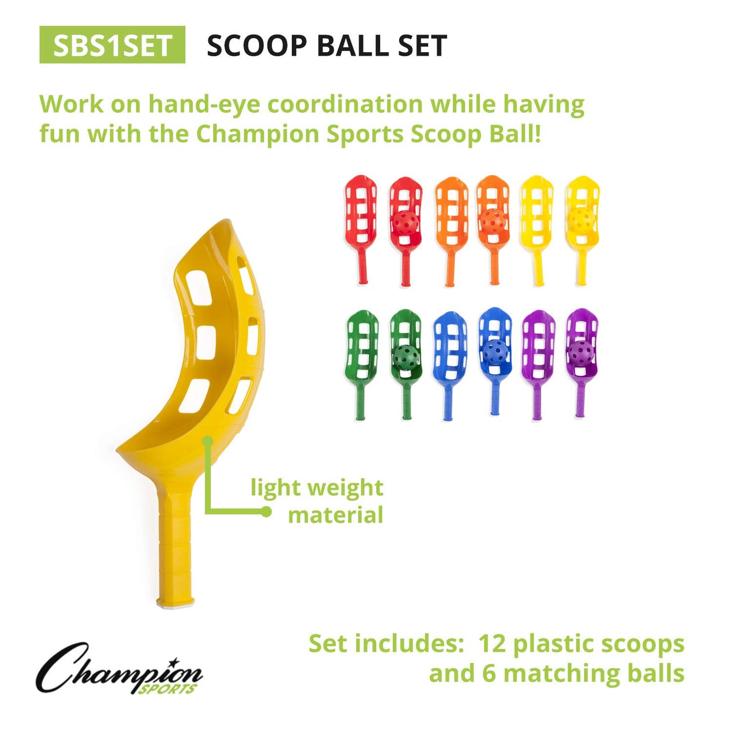 Champion Sports Scoop Ball (Set of 6)
