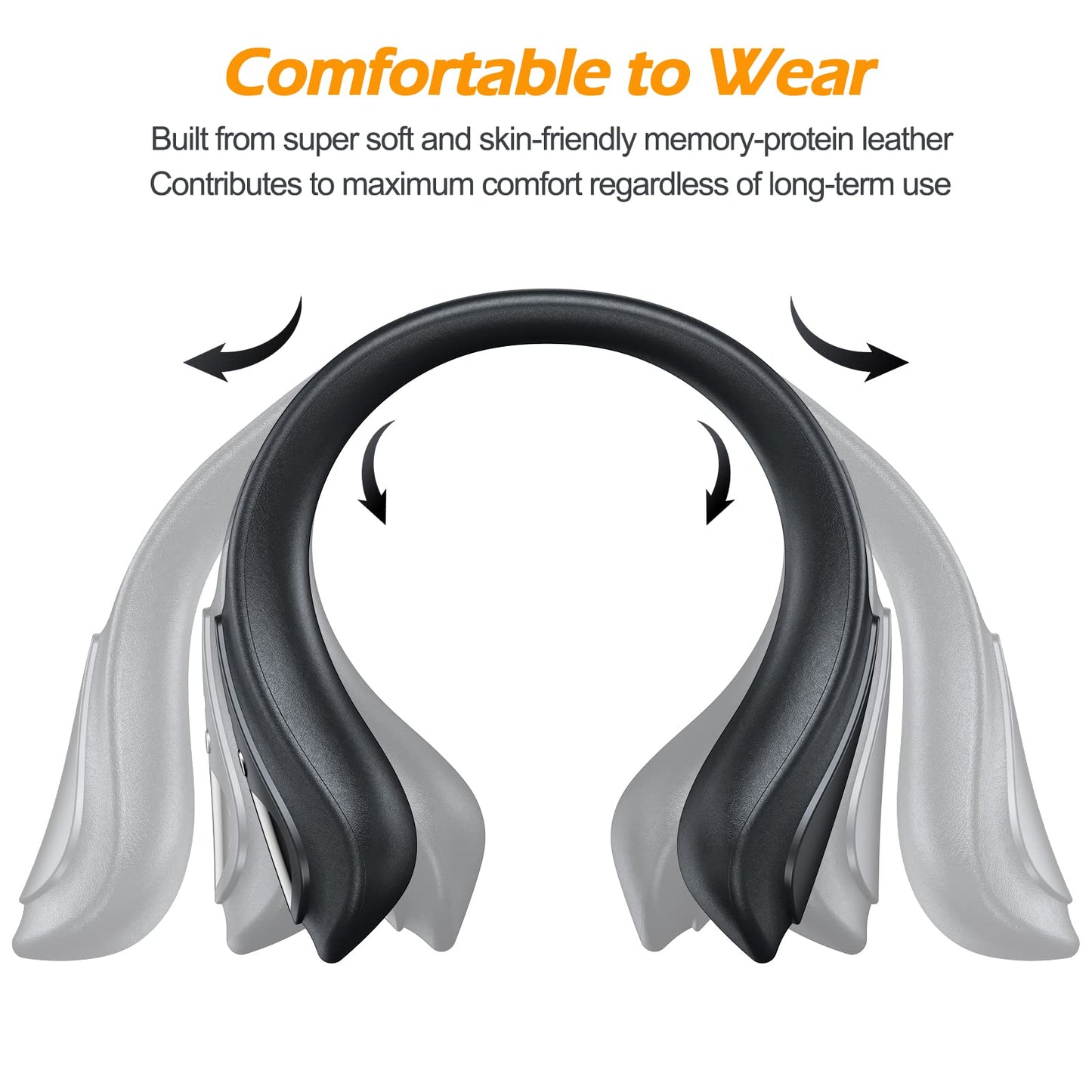 JODNO Portable Neck Warmer Rechargeable, Soft Leather Cordless Neck Heater Wrap Graphene Heated Scarf with 12 Heat Levels, Hand Warmers Electric Heating Pad for Pain Relief, Warm Gifts for Women Men