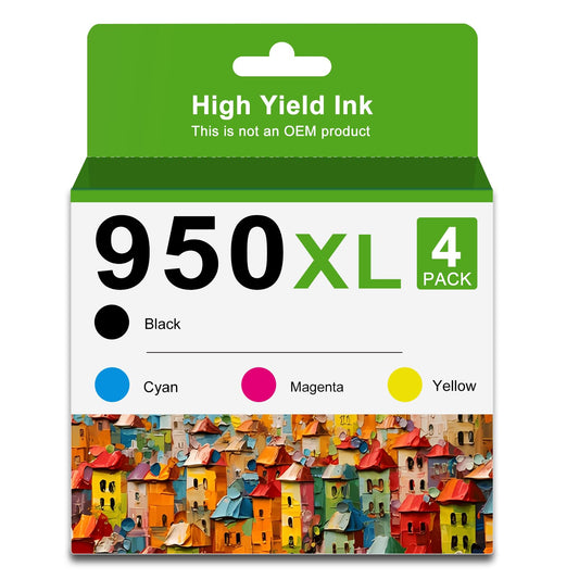 950XL 951XL Ink Cartridges Combo Pack Replacement for HP 950 951 XL Compatible for HP OfficeJet Pro 8600 8610 8615 8616 8620 8625 8100 8630 8660 8640 8100 271DW 276DW 251DW, Black Cyan Magenta Yellow