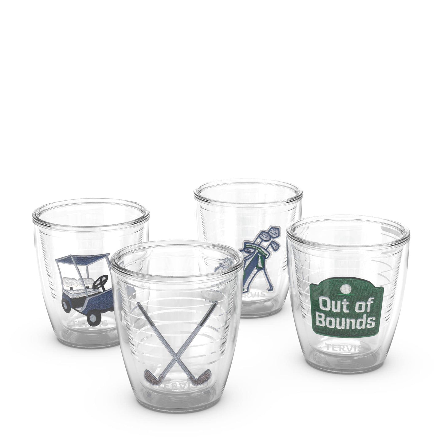 Tervis The Links Golf Collection Made in USA Double Walled Insulated Tumbler Travel Cup Keeps Drinks Cold & Hot, 12oz - 4pk, Assorted