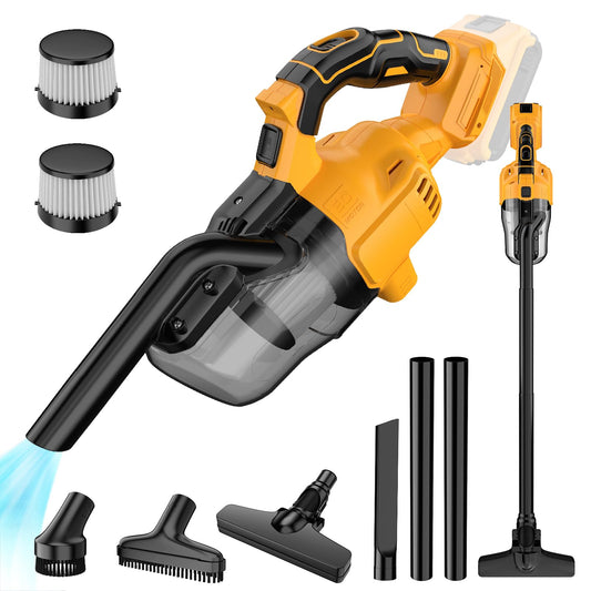 CAMXTOOL Cordless Vacuum for Dewalt 20V Battery, Portable Handheld Vacuum Cleaner with 2 HEPA Filter, 4 Multi Nozzle, Power Shop Vacuum for Home, Car, Floor, Carpet (Battery Not Included)